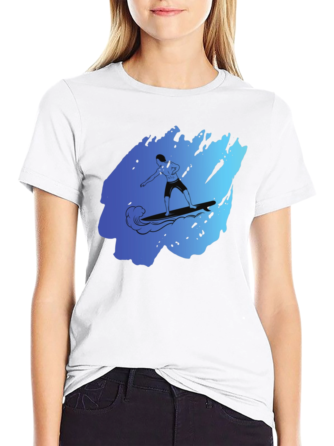 Surfer Graphic Black T-Shirt