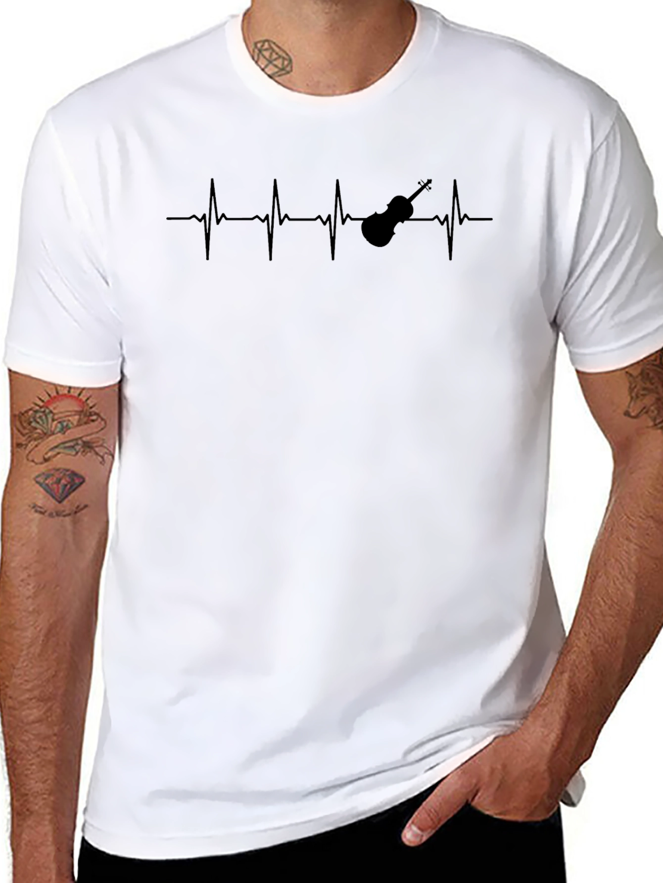 Violin Heartbeat T-Shirt - Music Lover Tee