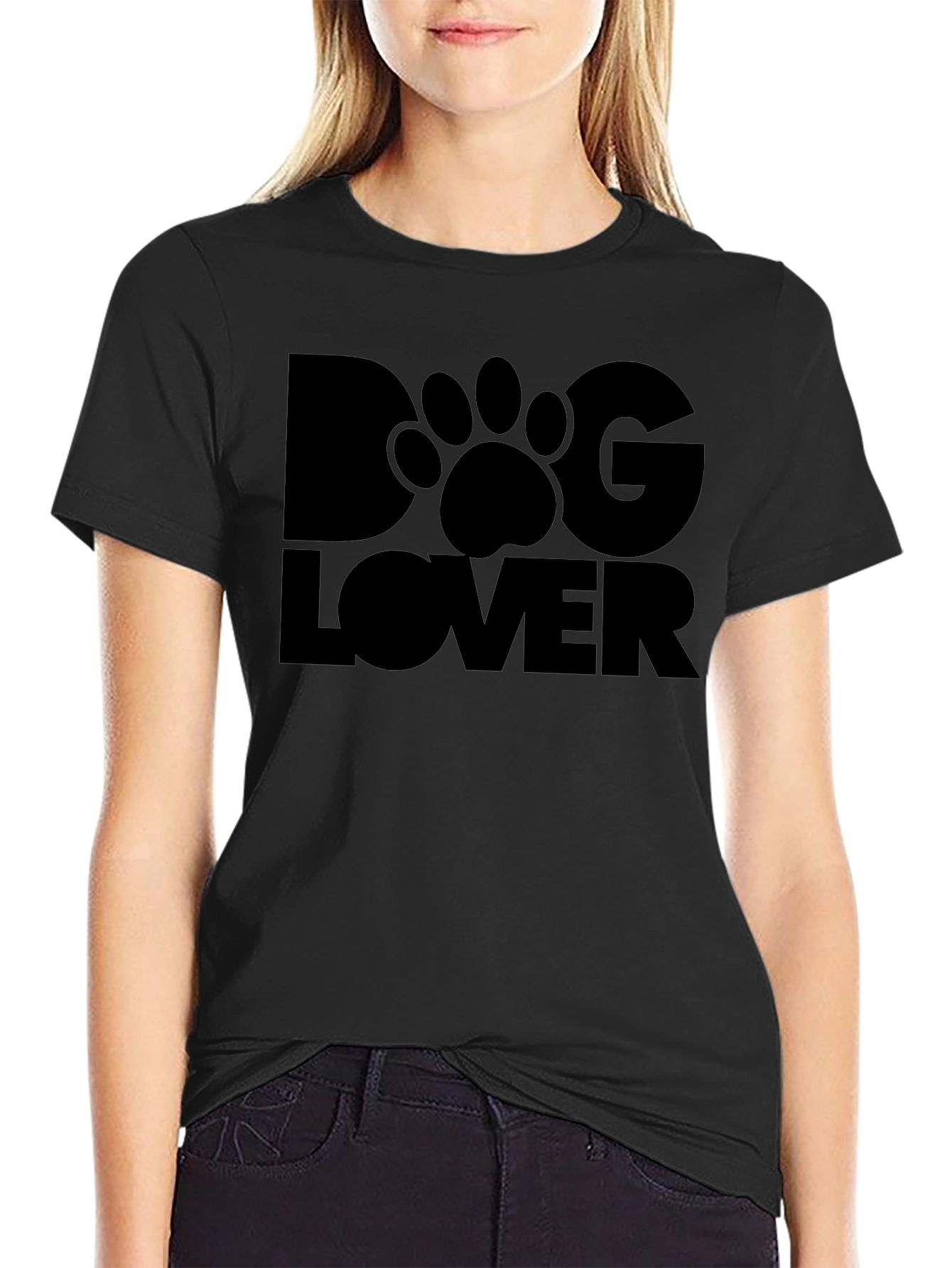 Dog Lover T-Shirt - Black Casual Tee