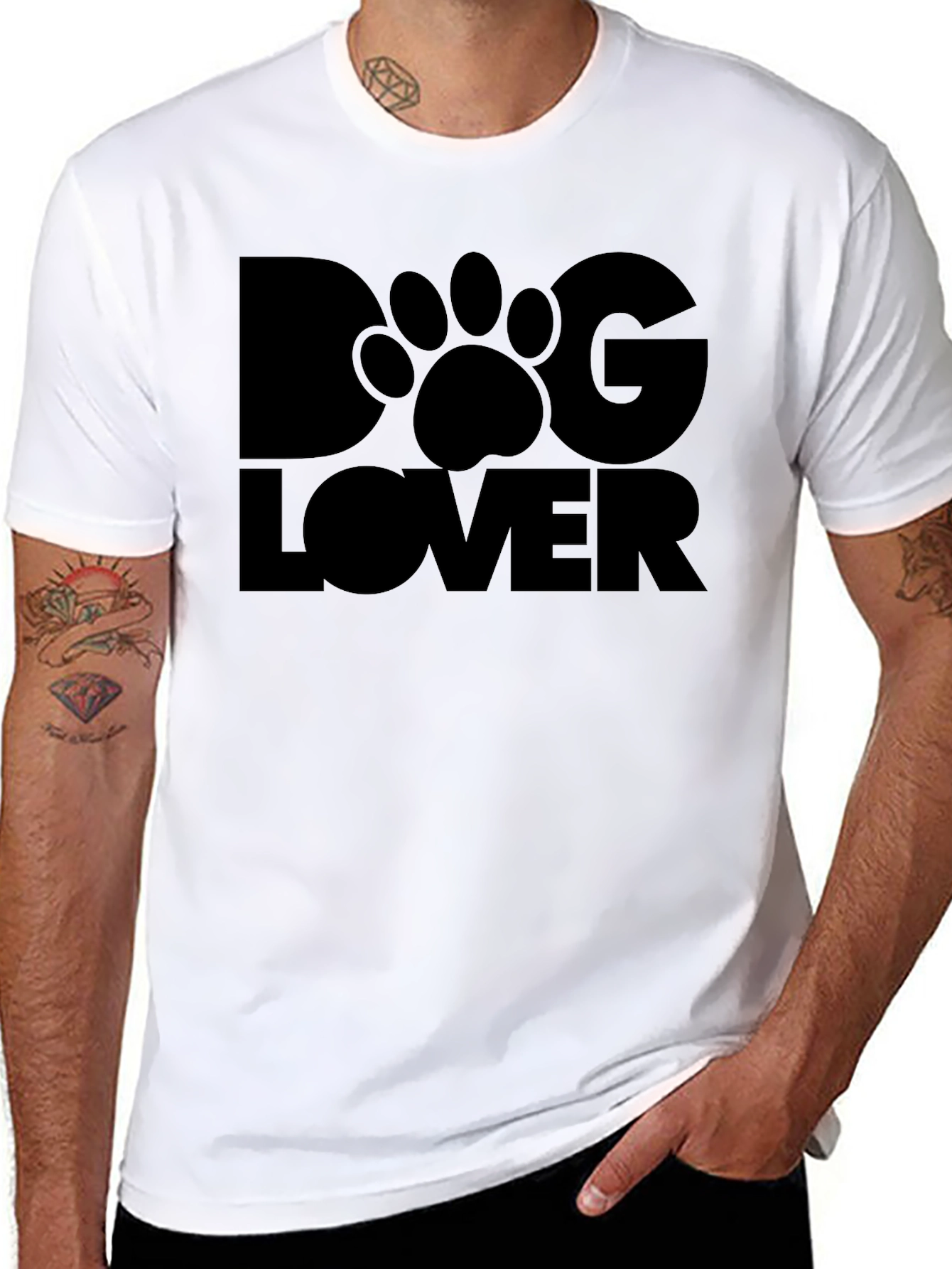 Dog Lover T-Shirt - Black Casual Tee