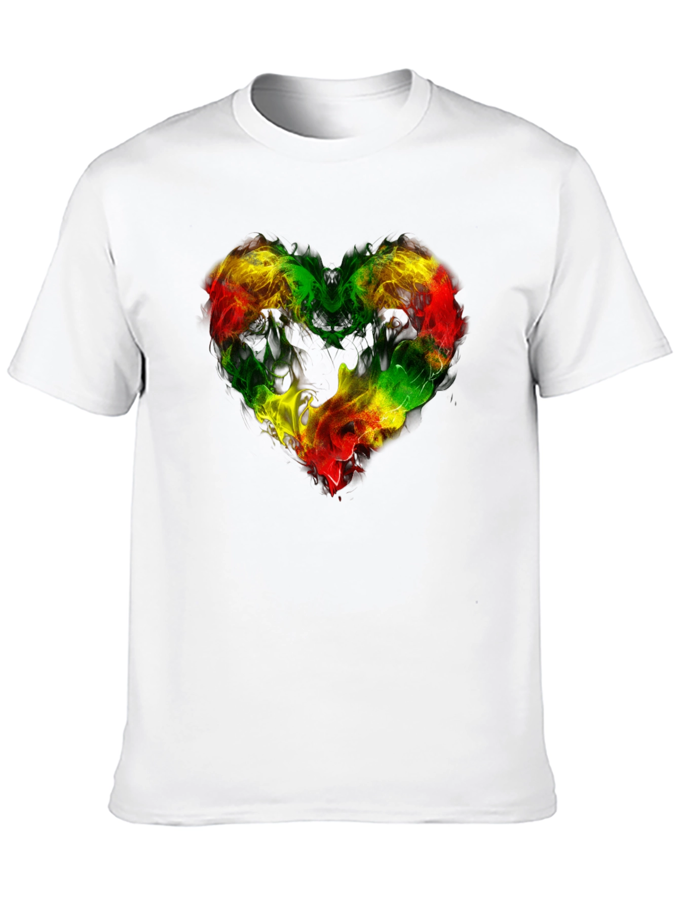 Rasta Heart Flame Tee - Reggae Love Shirt
