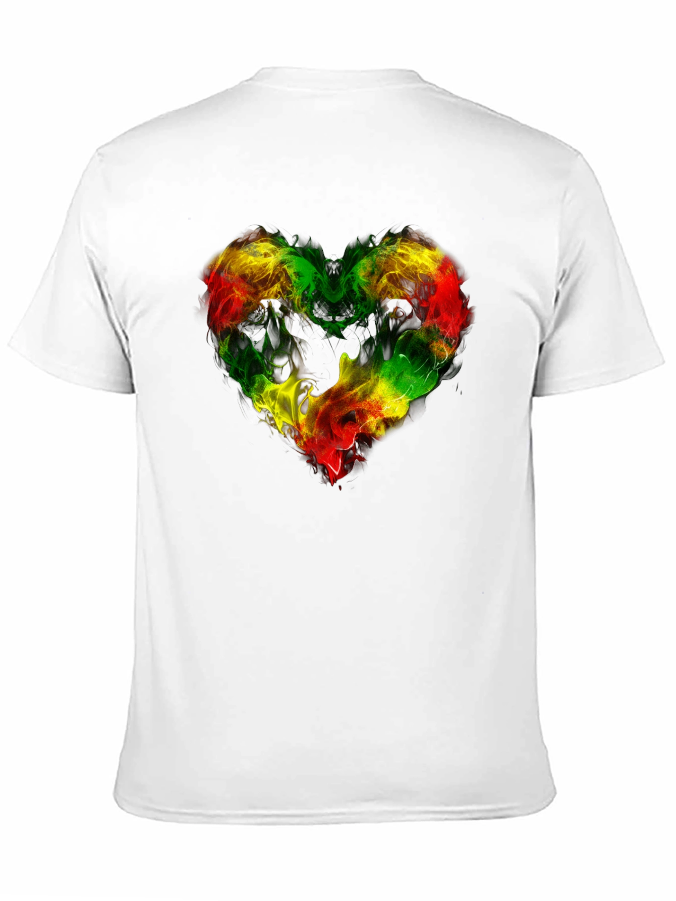 Rasta Heart Flame Tee - Reggae Love Shirt
