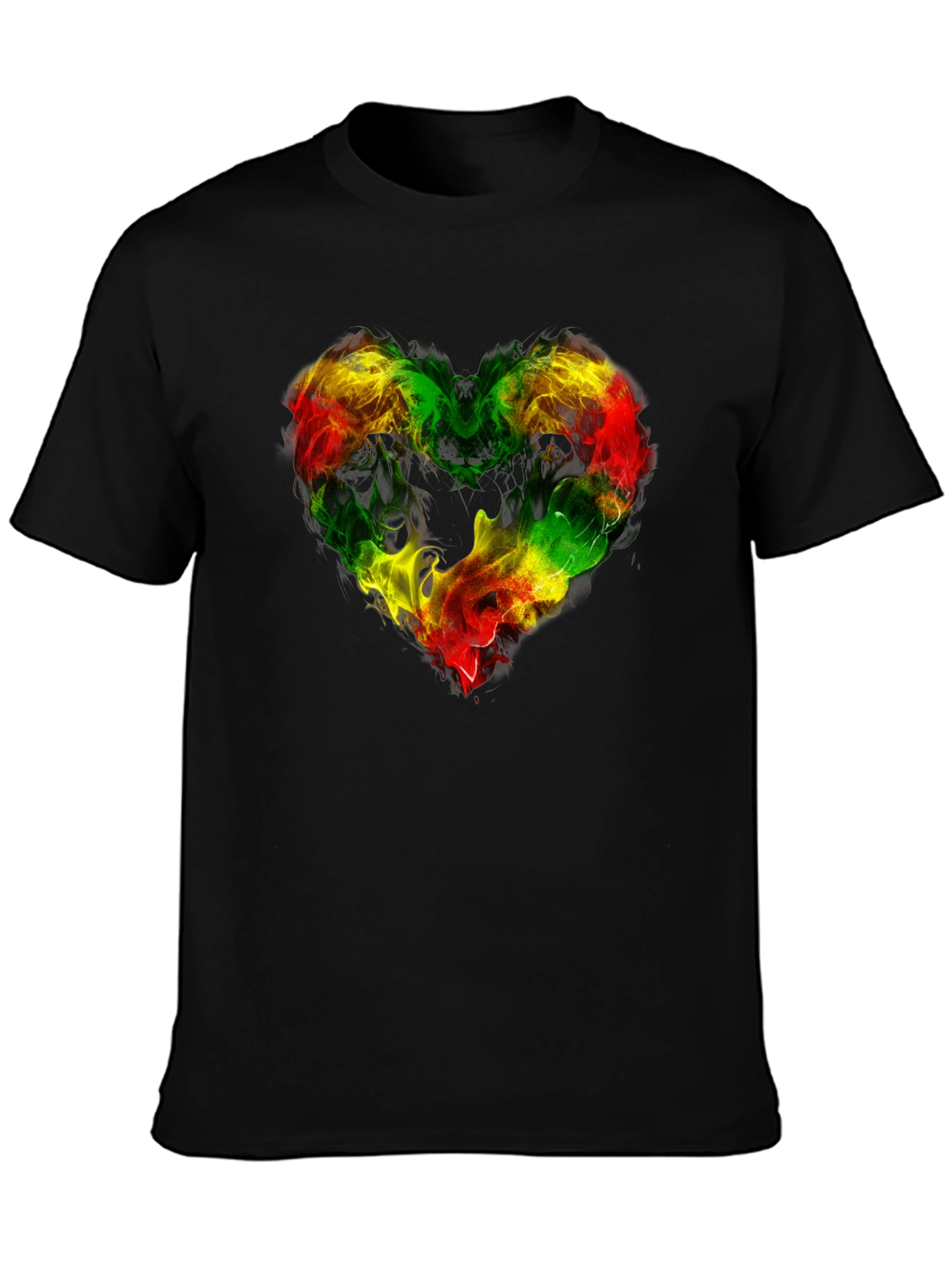 Rasta Heart Flame Tee - Reggae Love Shirt
