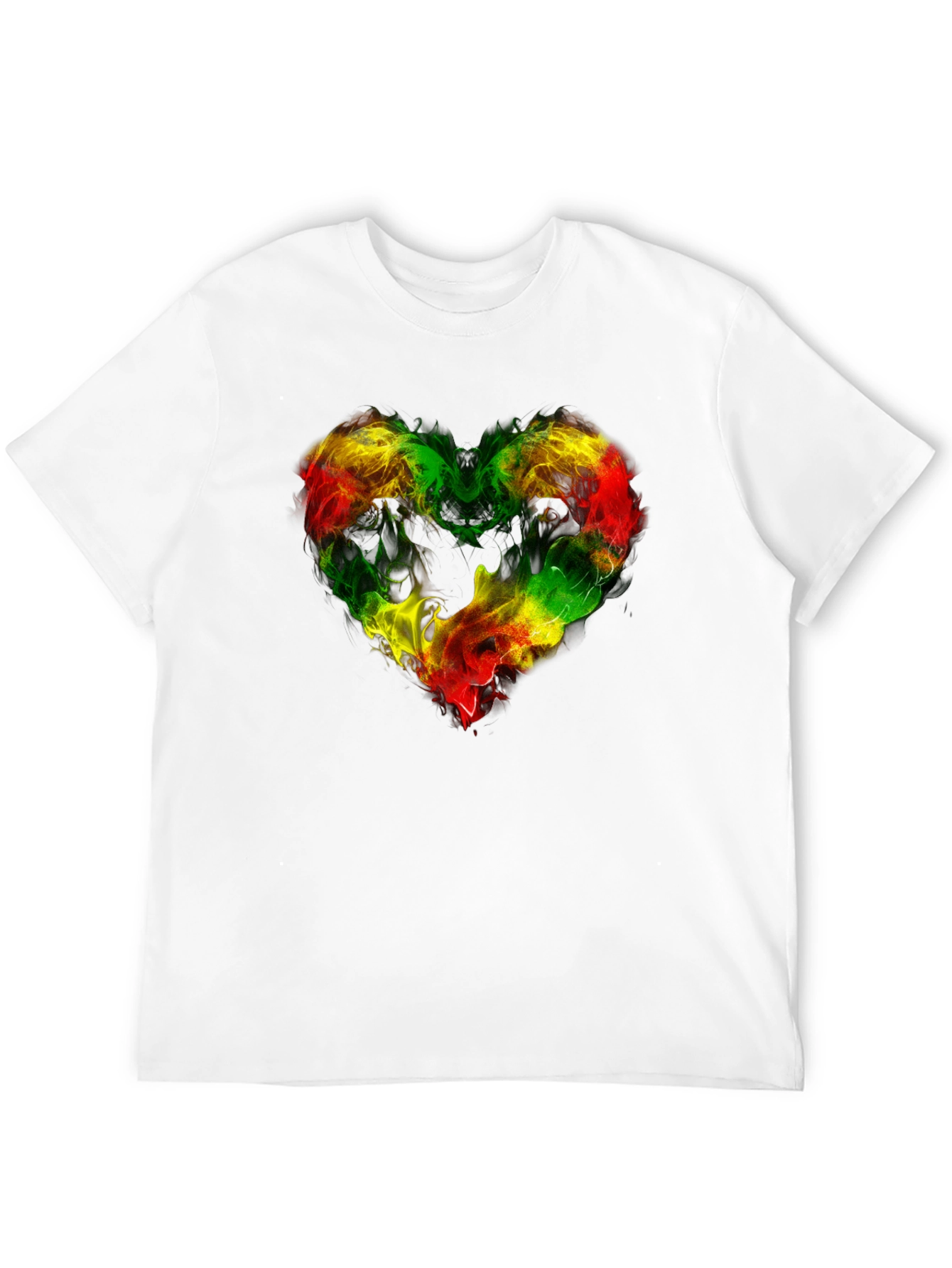 Rasta Heart Flame Tee - Reggae Love Shirt