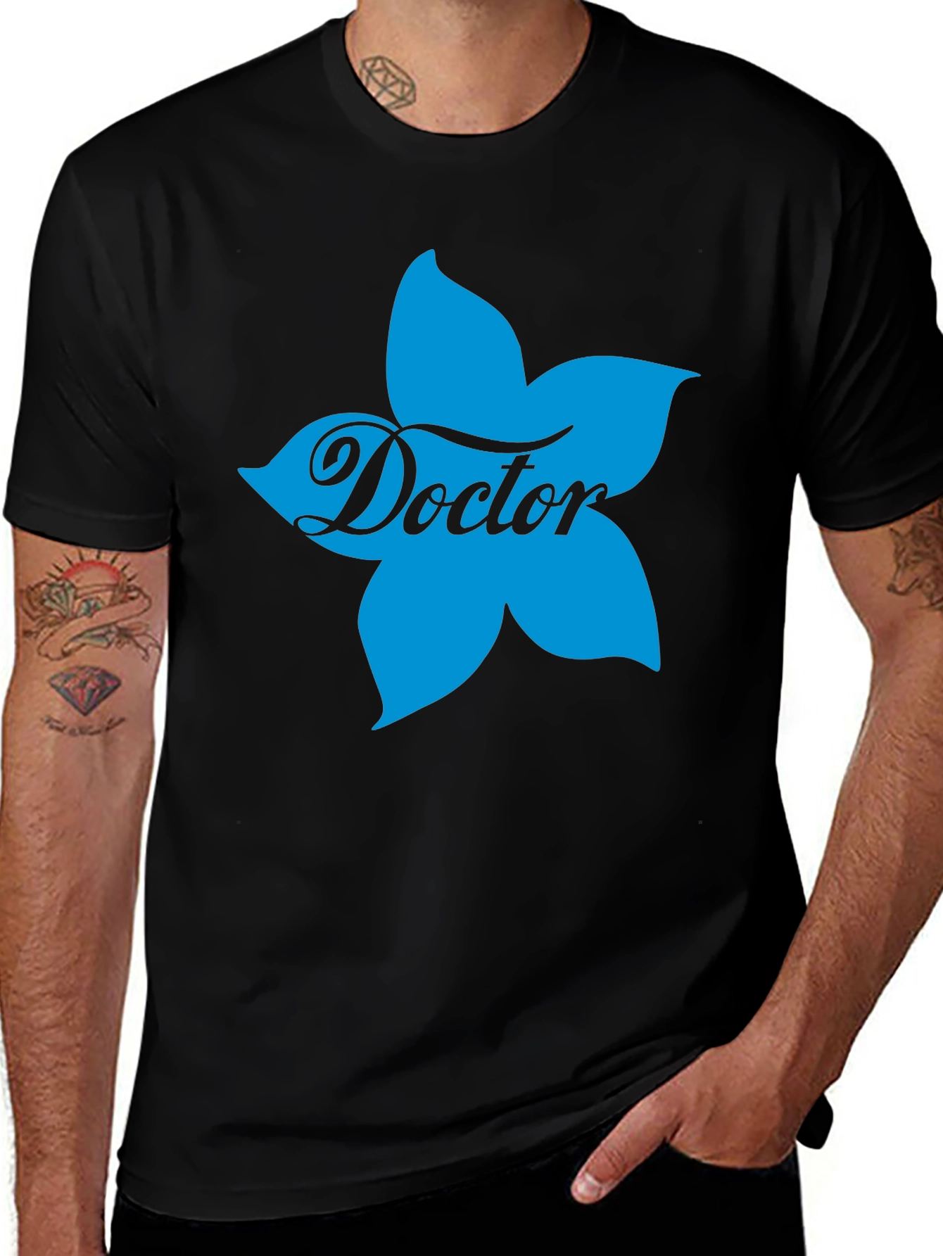 Doctor Flower Black T-Shirt