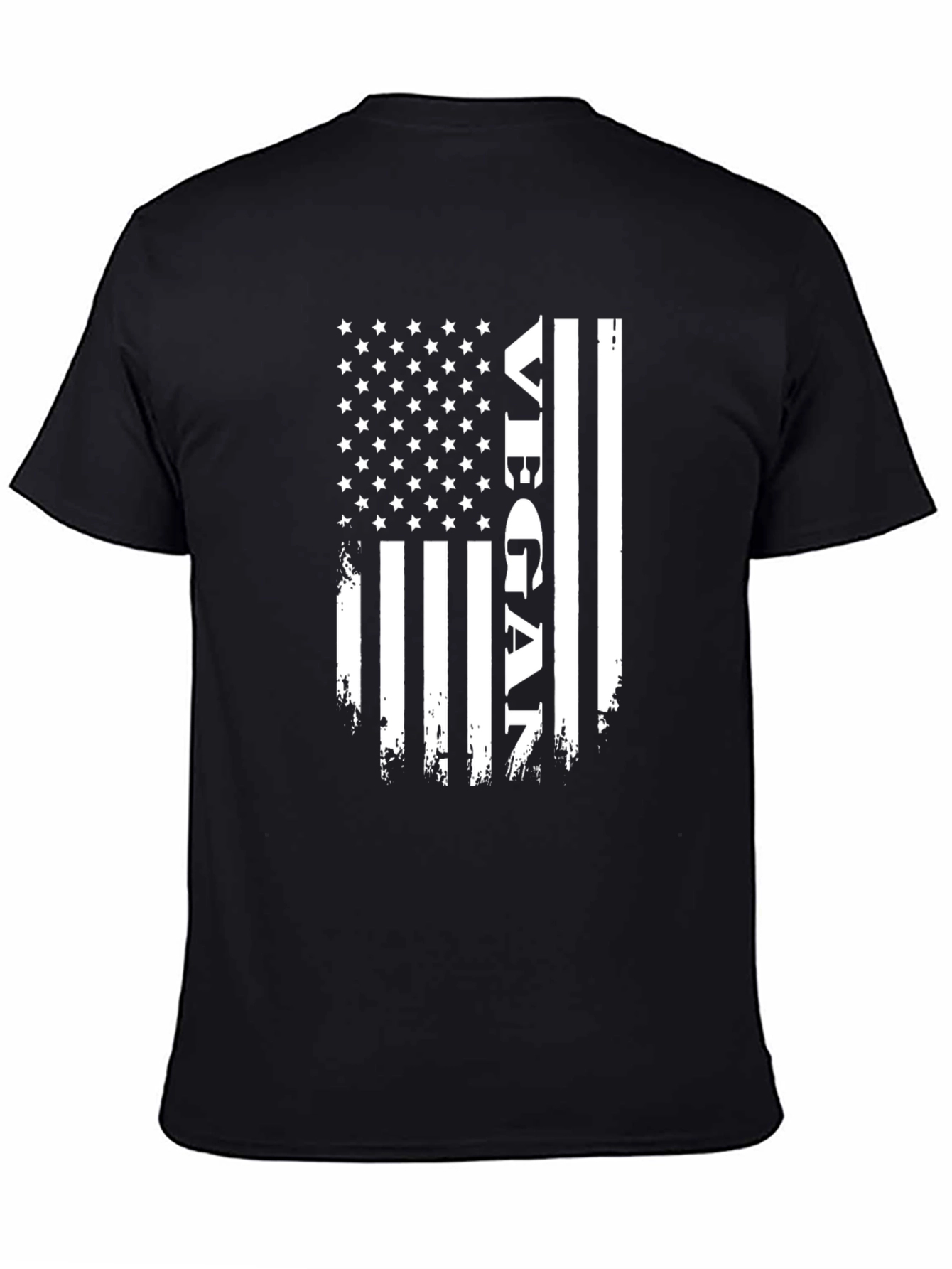 Vegan American Flag T-Shirt Patriotic Design
