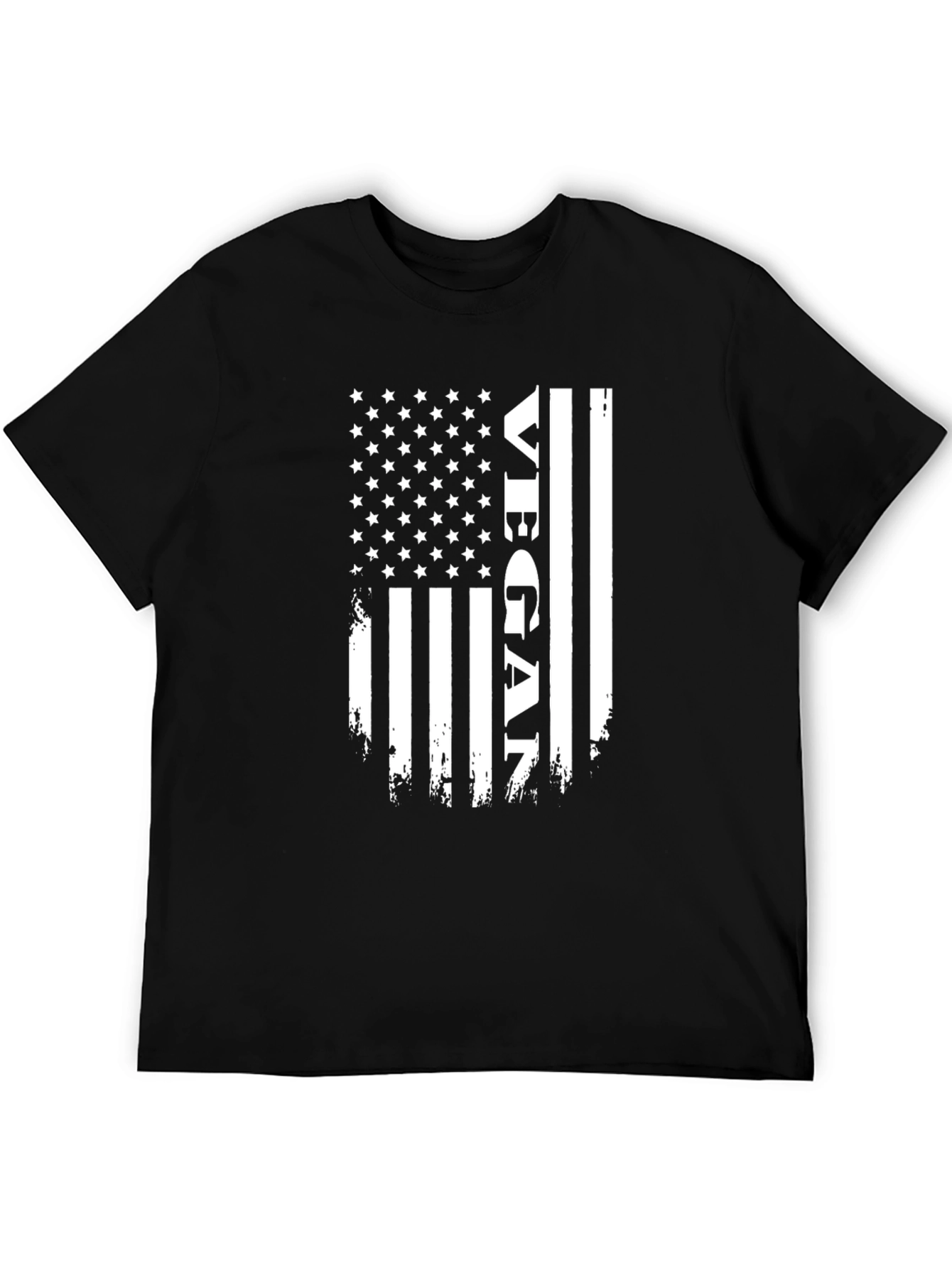 Vegan American Flag T-Shirt Patriotic Design