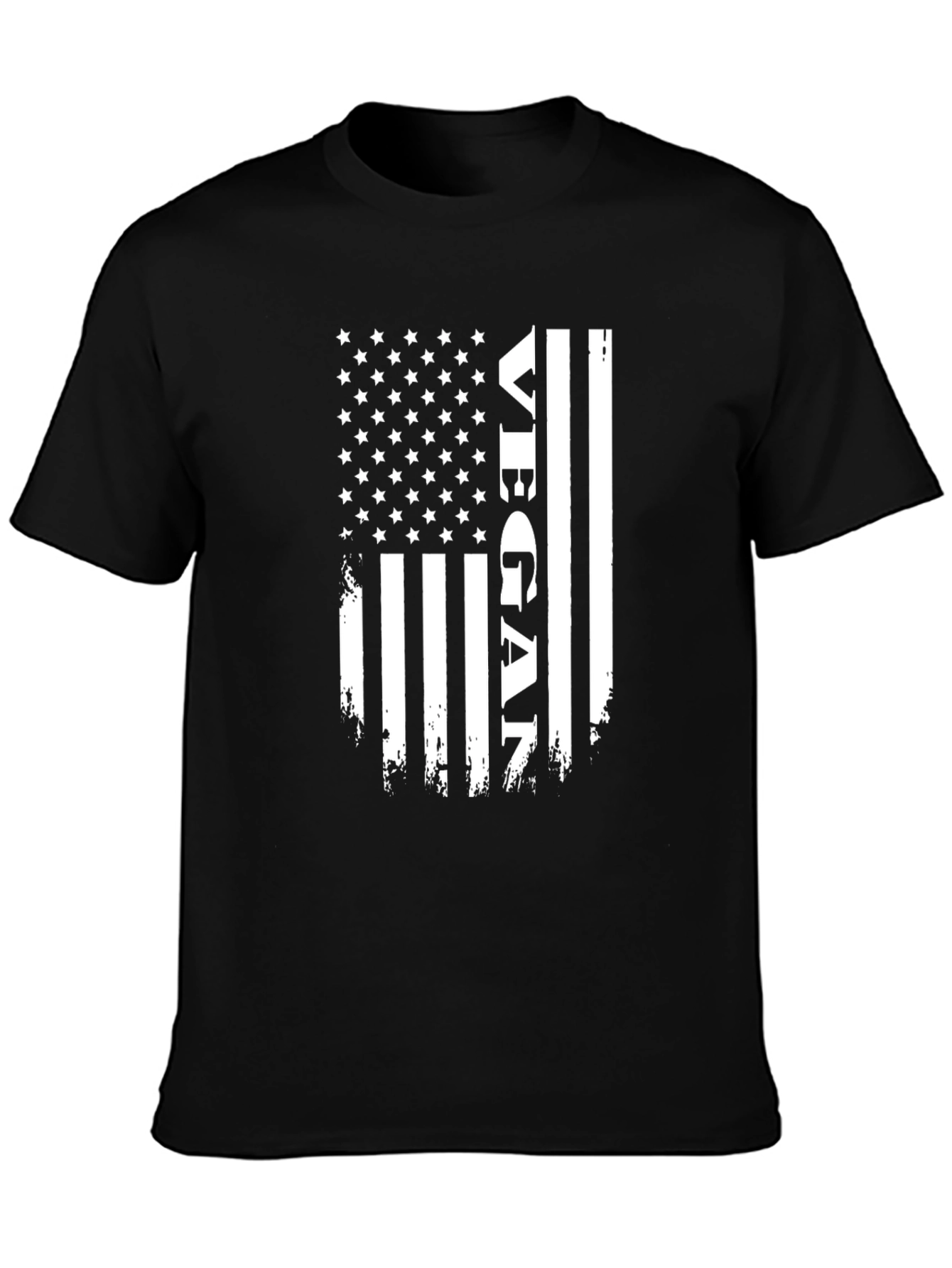 Vegan American Flag T-Shirt Patriotic Design