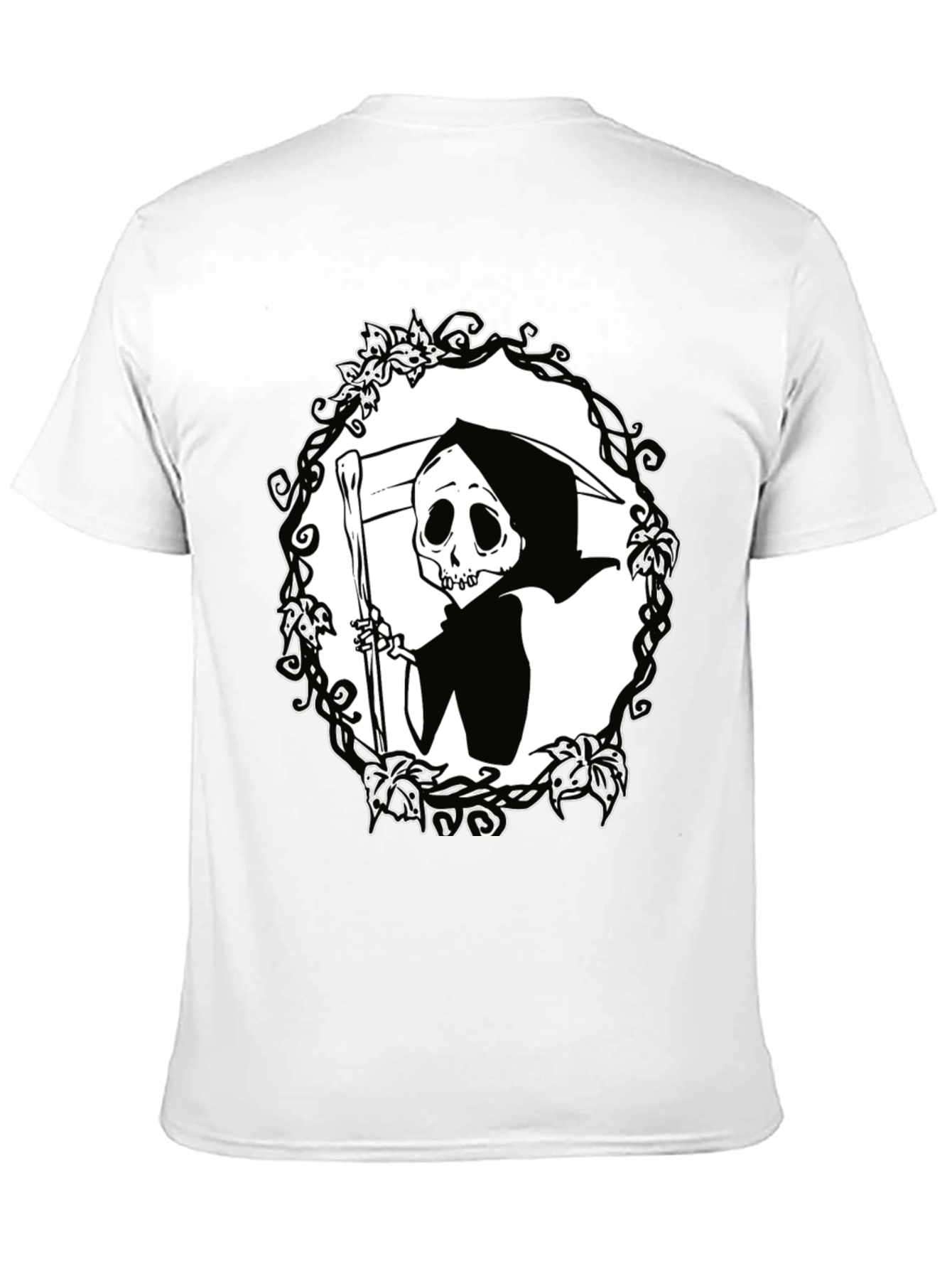 Grim Reaper Graphic Tee - Black Cotton T-Shirt