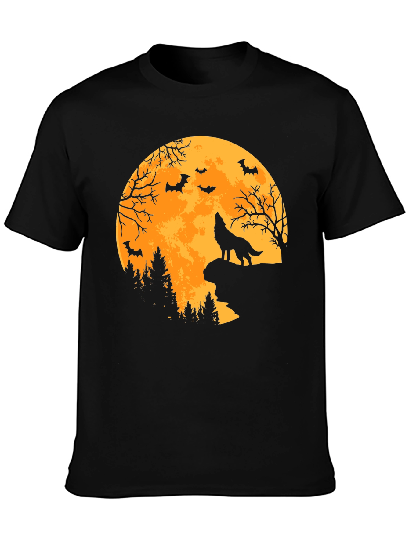 Halloween Wolf Moon Graphic T-Shirt