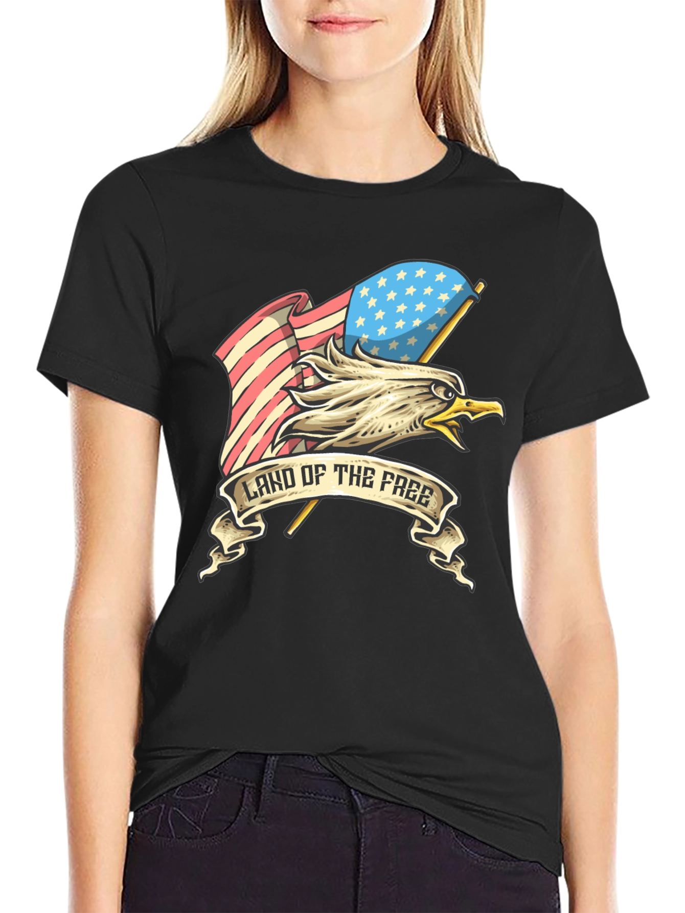 Patriotic Eagle American Flag Land of the Free T-Shirt