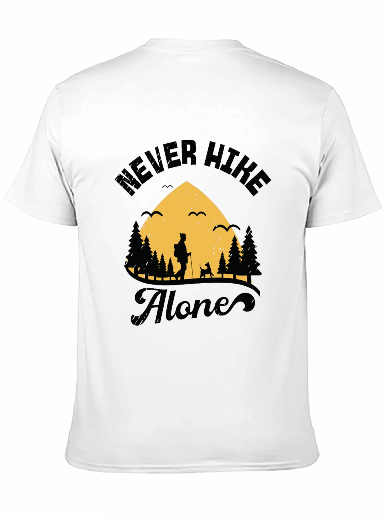 Never Hike Alone Graphic Tee - Black