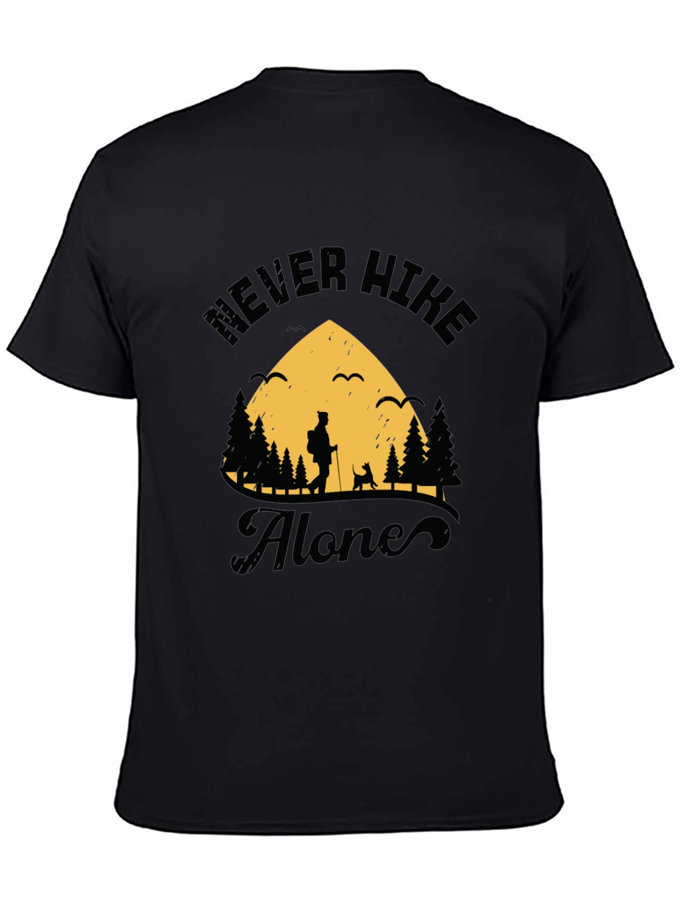 Never Hike Alone Graphic Tee - Black