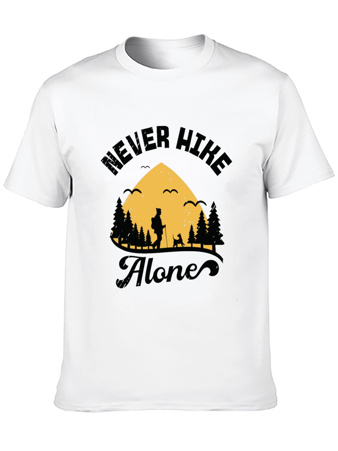 Never Hike Alone Graphic Tee - Black