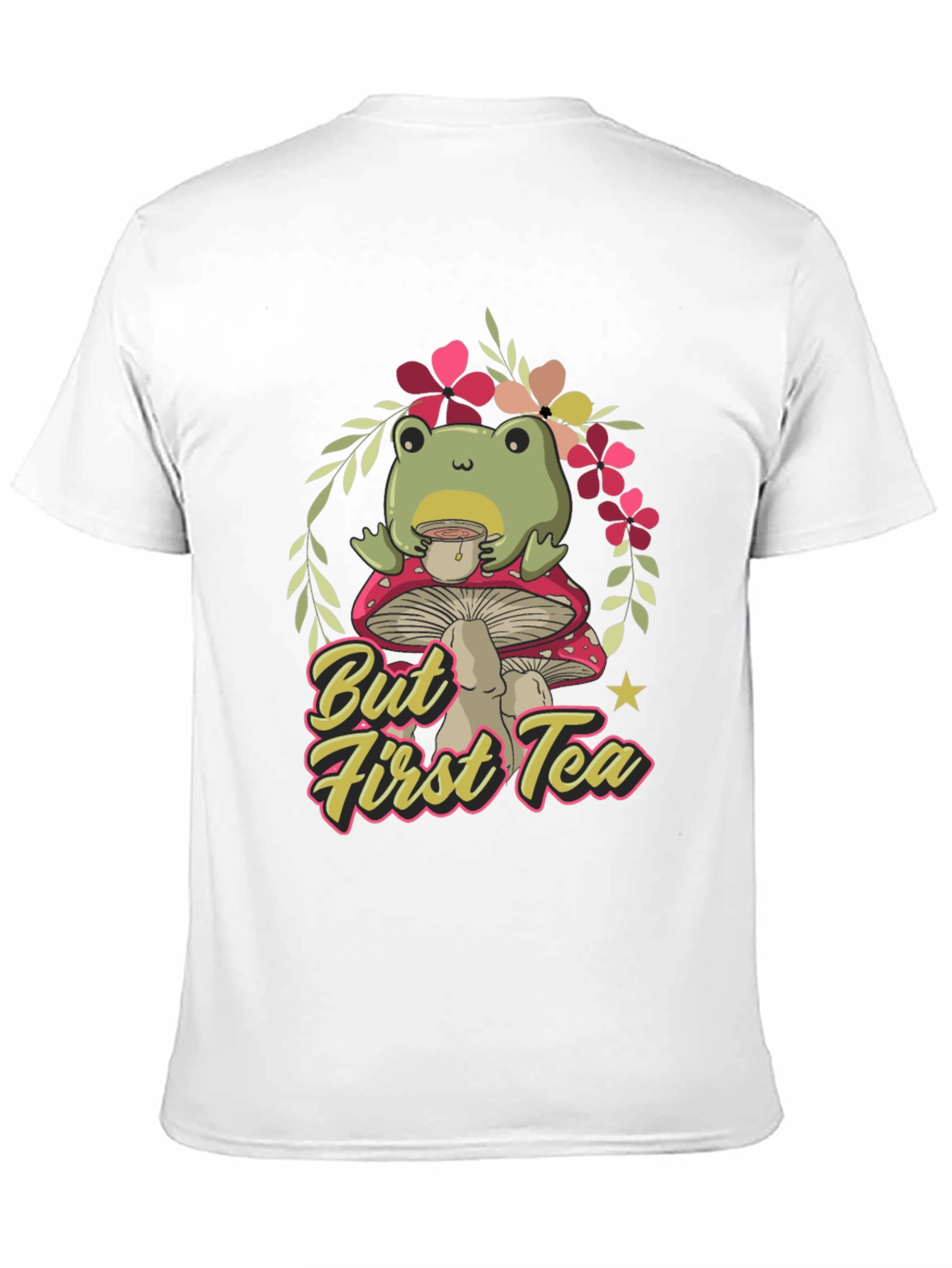 Frog Sipping Tea on Mushroom T-Shirt