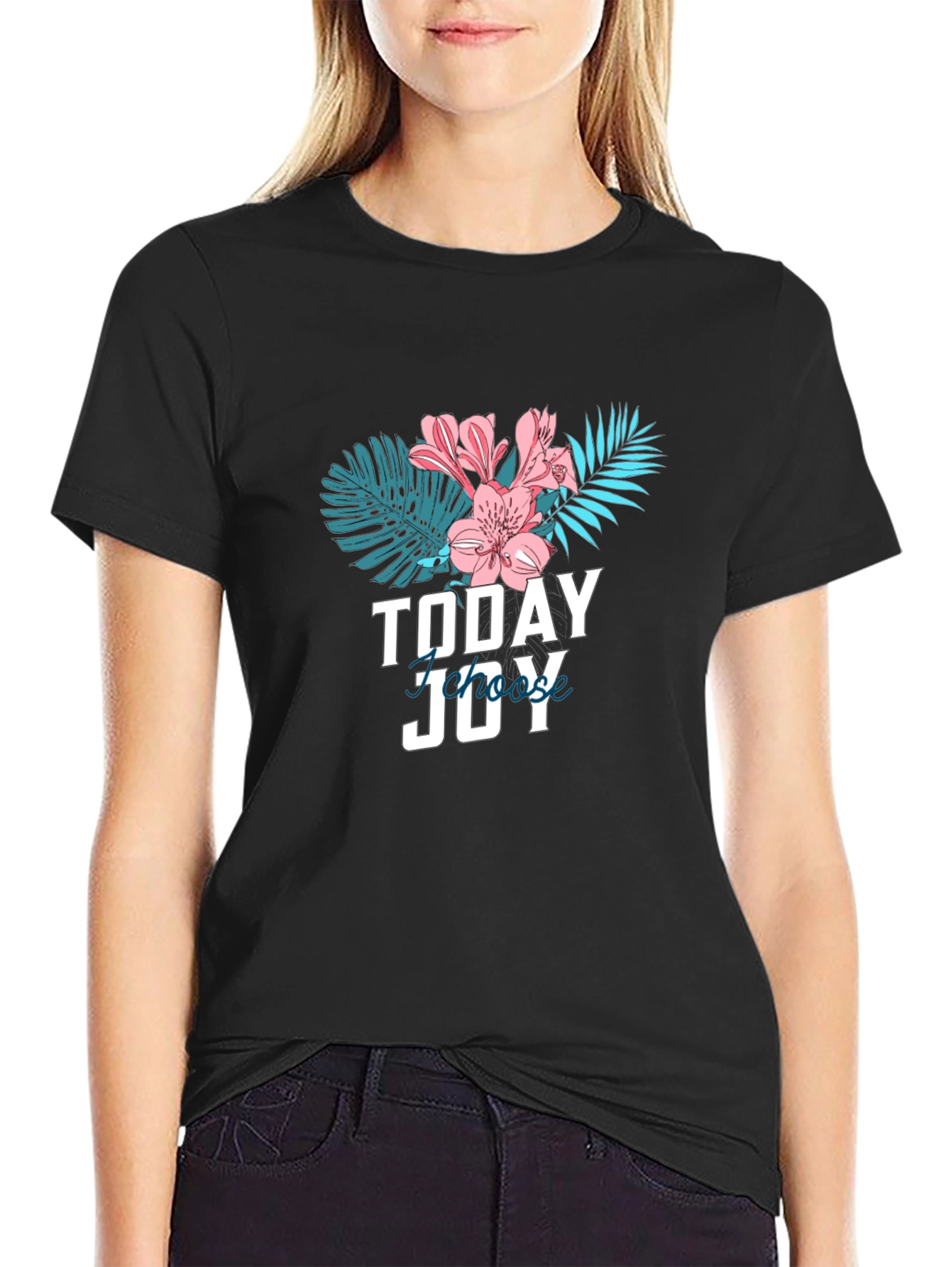 Today Choose Joy Graphic Tee - Black