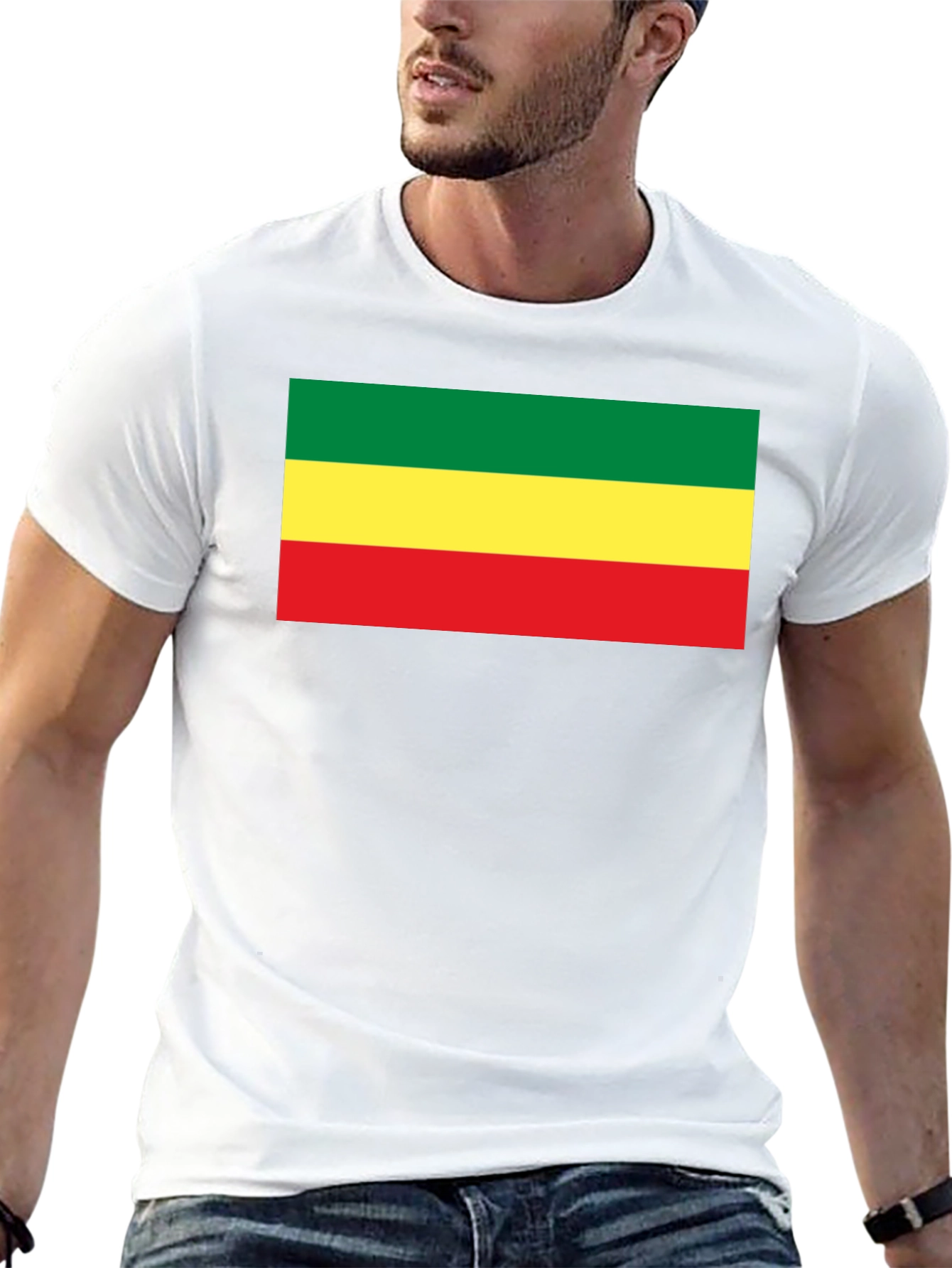 Rasta Flag T-Shirt - Black Cotton Tee
