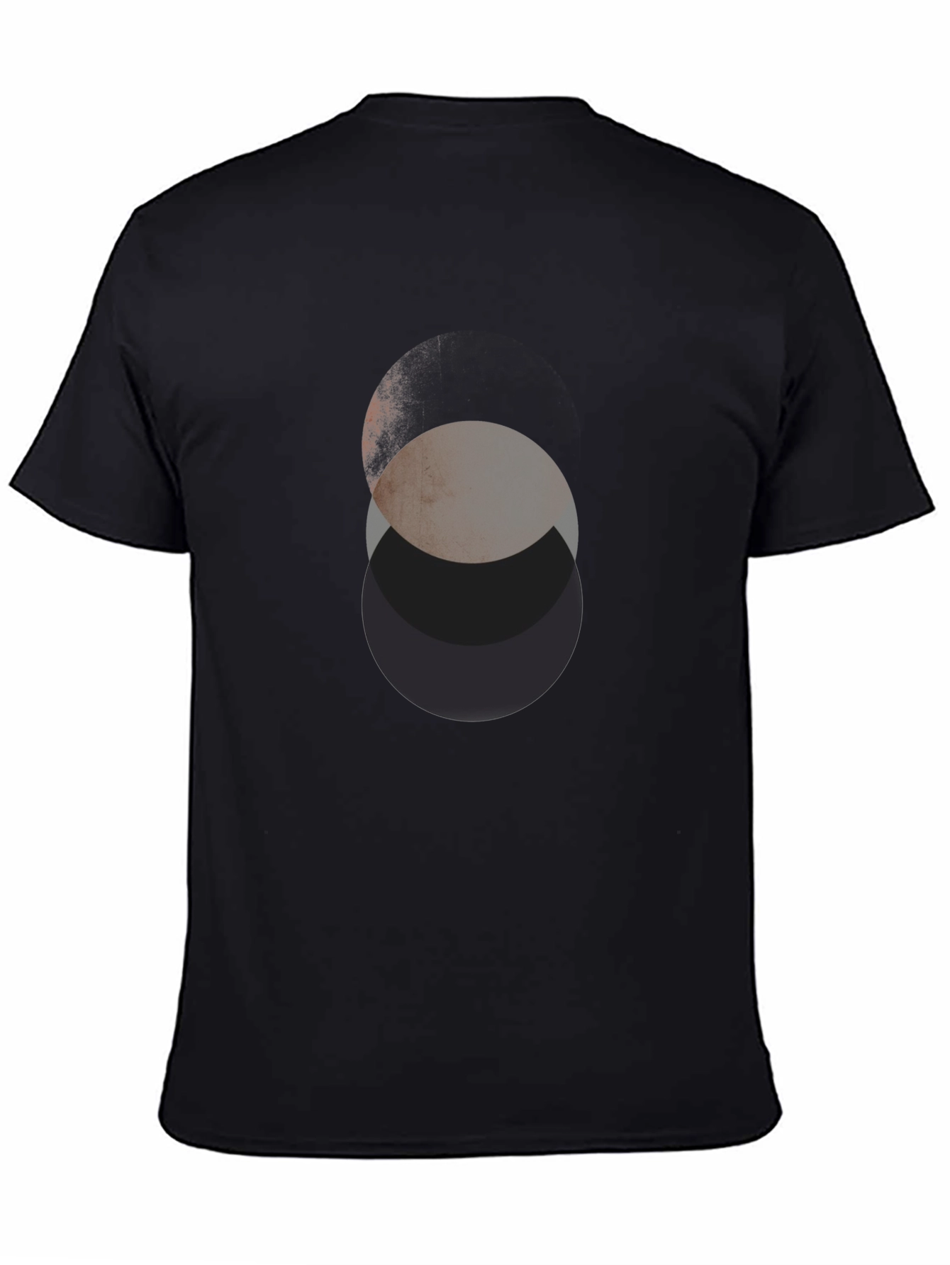 Abstract Circles Graphic Black T-Shirt