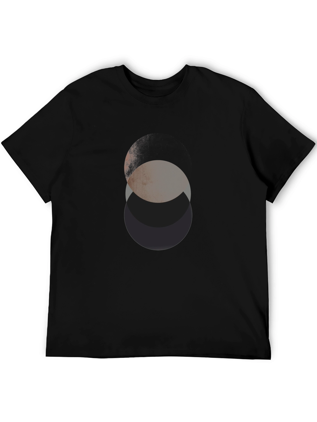 Abstract Circles Graphic Black T-Shirt
