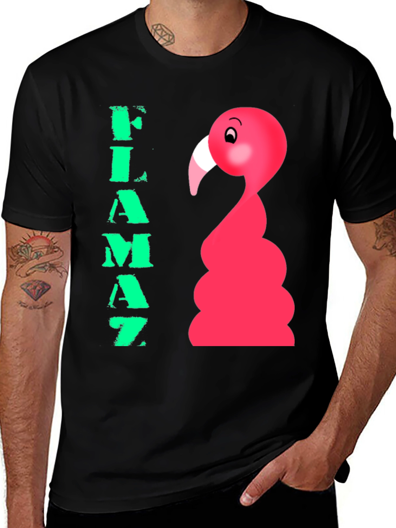 Flamaz Flamingo Graphic Tee - Black