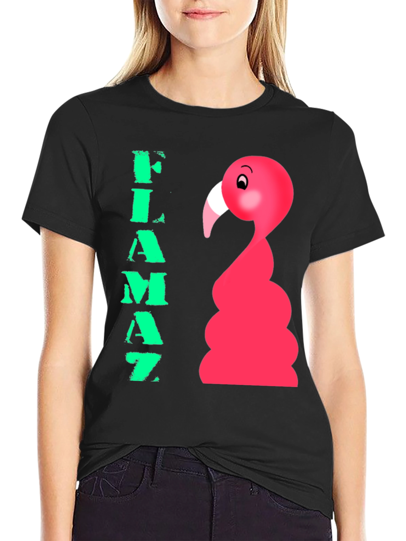 Flamaz Flamingo Graphic Tee - Black
