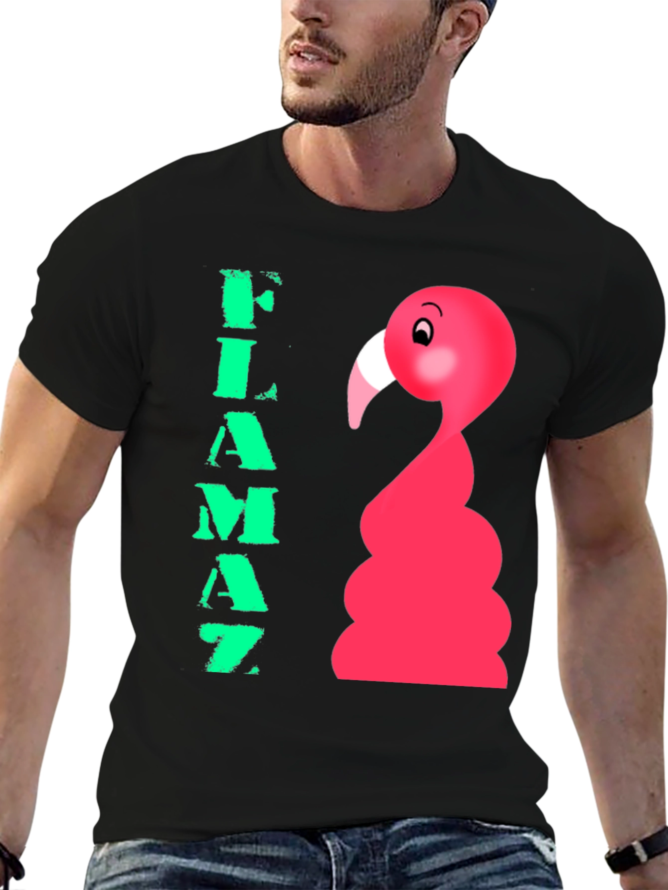 Flamaz Flamingo Graphic Tee - Black