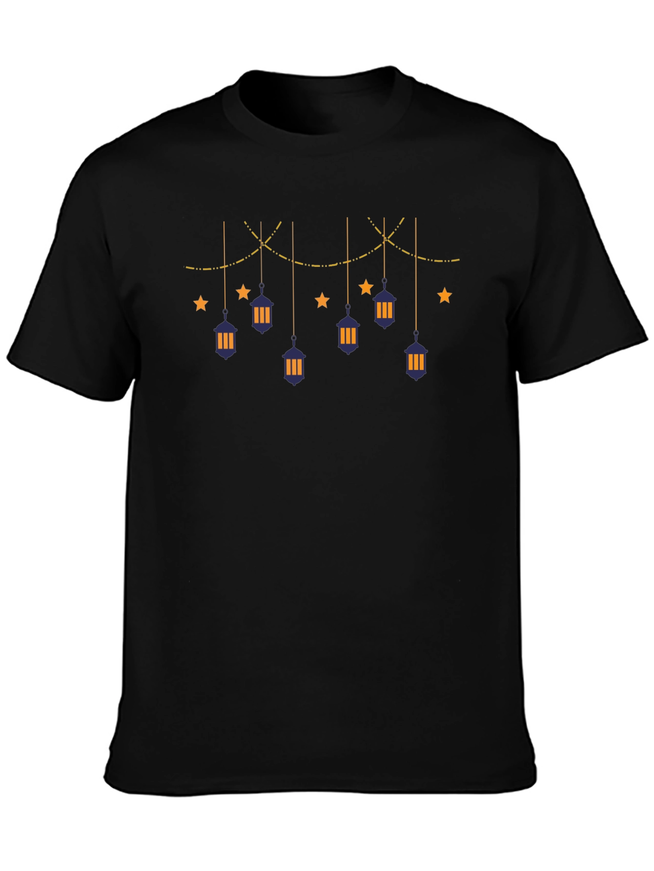 Festive Ramadan Lanterns Black T-Shirt
