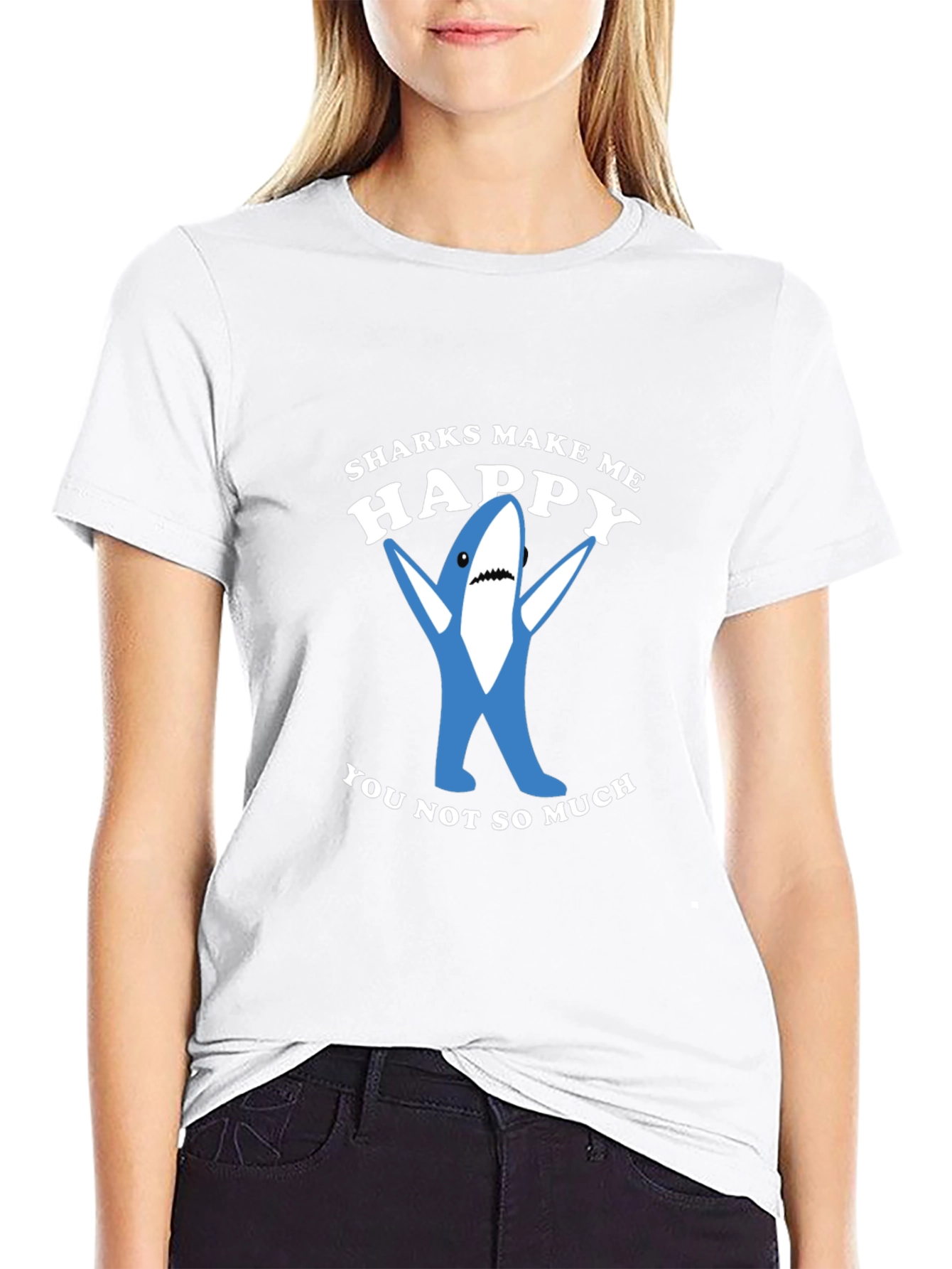 Sharks Make Me Happy Graphic Tee