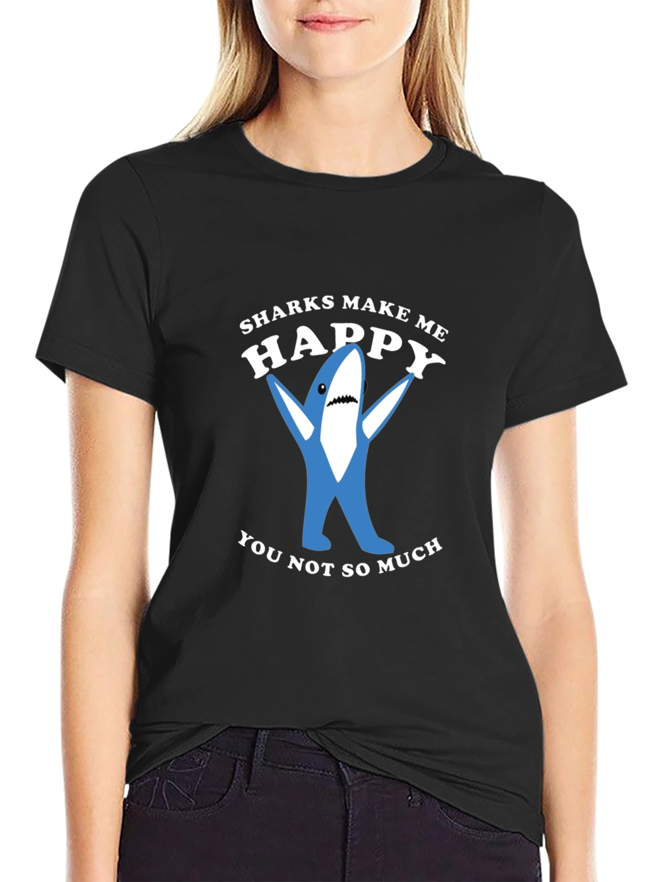 Sharks Make Me Happy Graphic Tee
