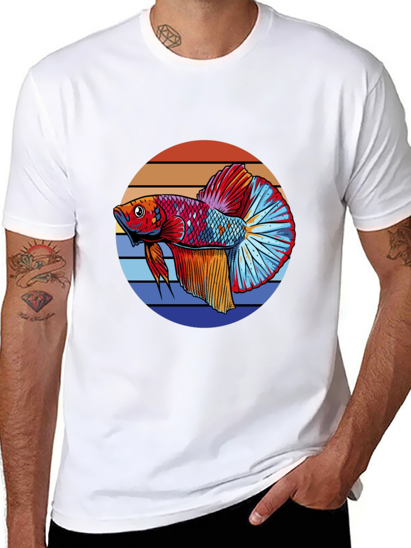 Betta Fish Graphic T-Shirt - Retro Style