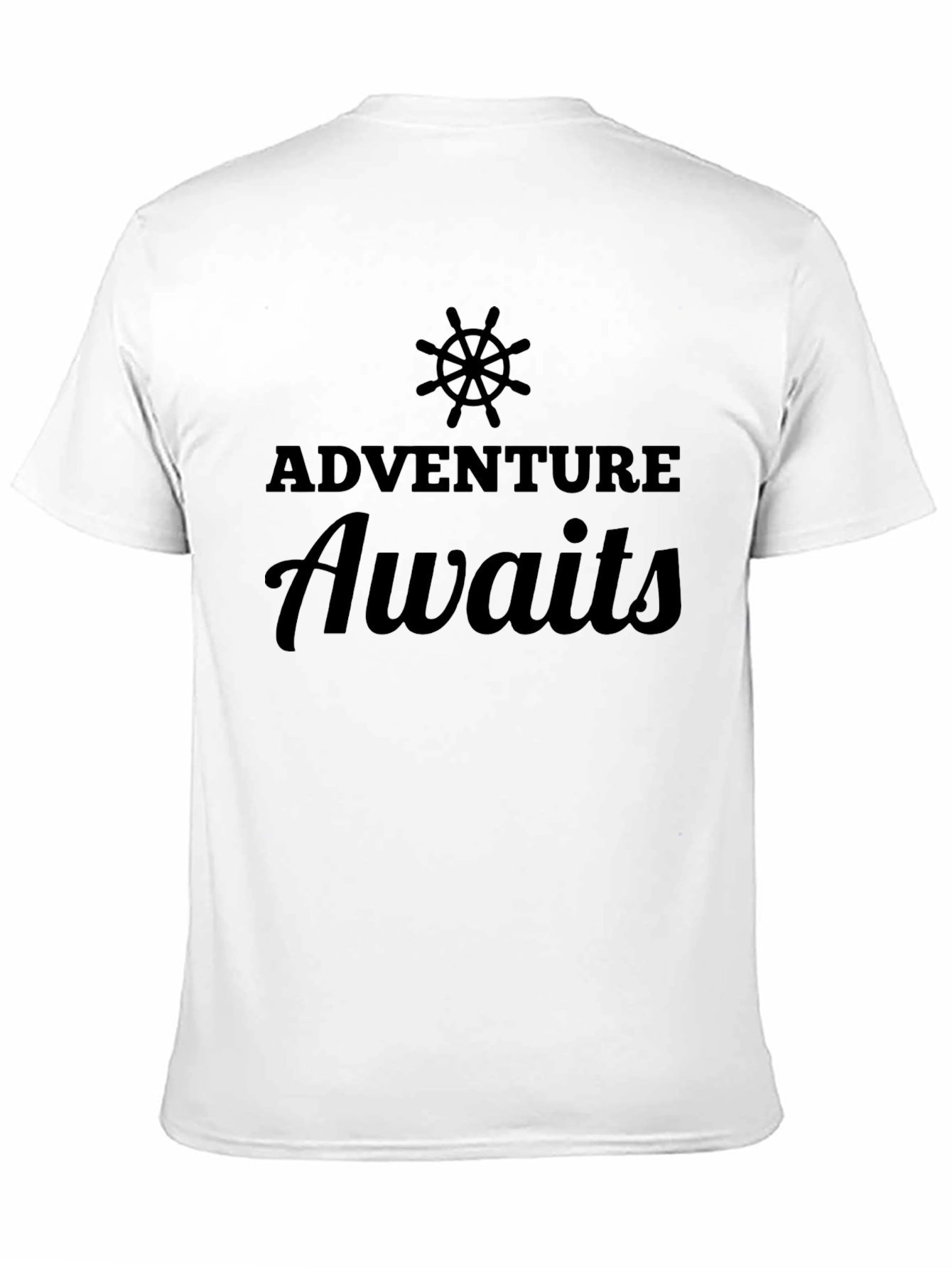 Adventure Awaits Black Graphic Tee for Men