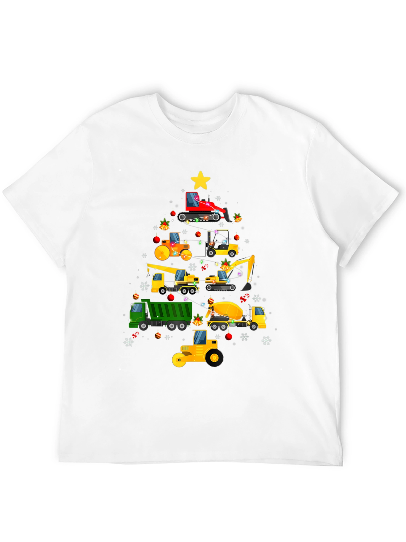 Construction Vehicle Christmas Tree T-Shirt