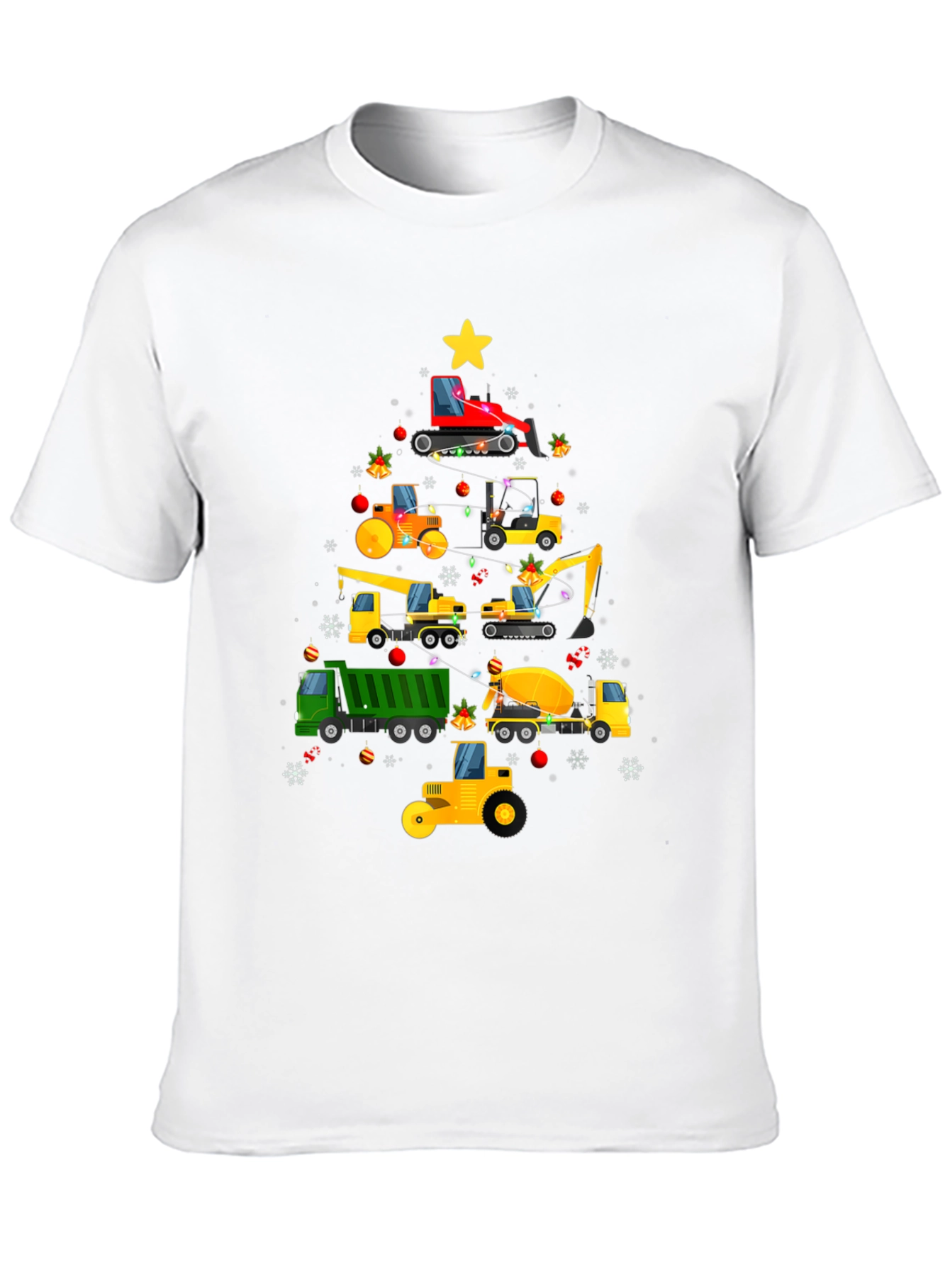 Construction Vehicle Christmas Tree T-Shirt
