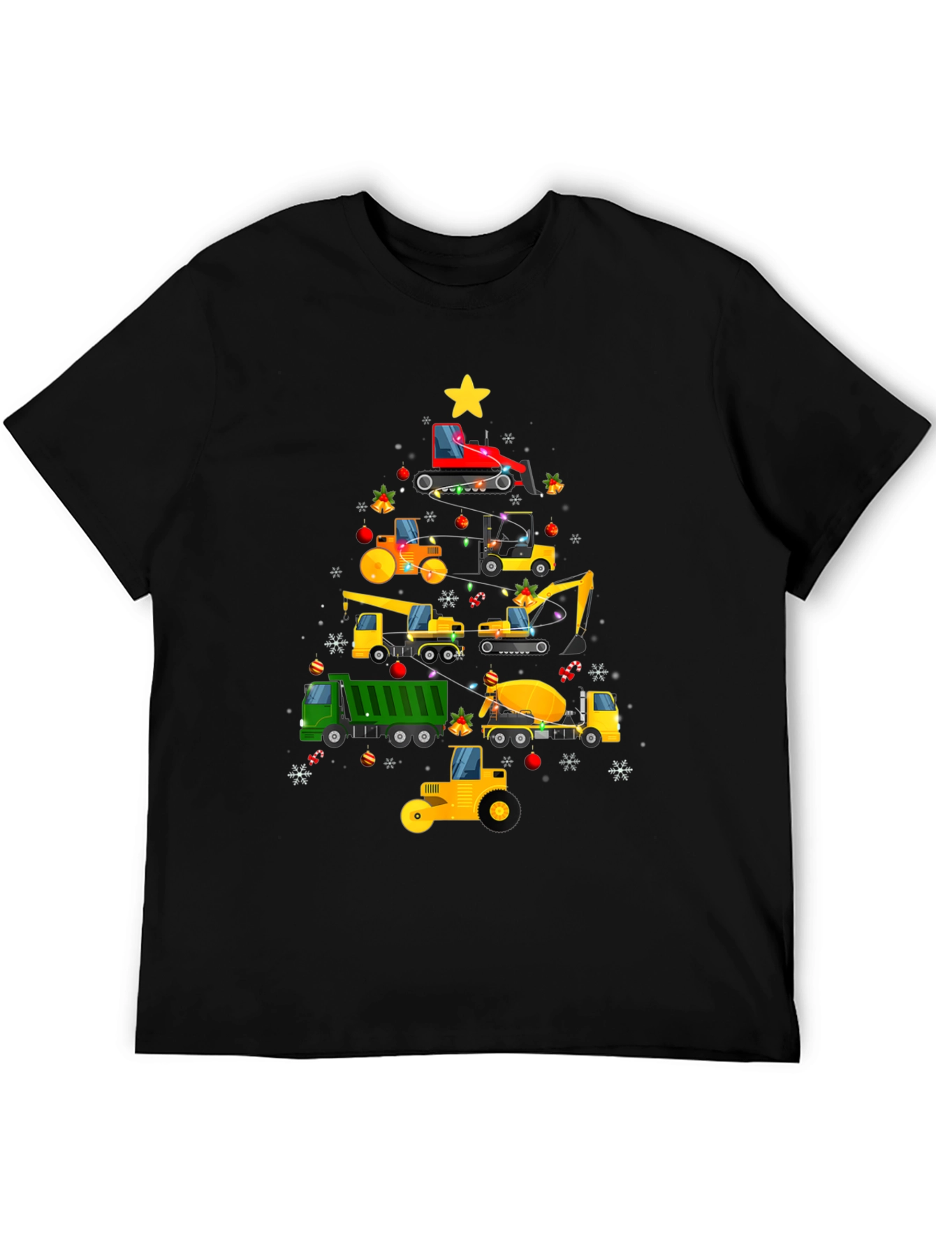 Construction Vehicle Christmas Tree T-Shirt