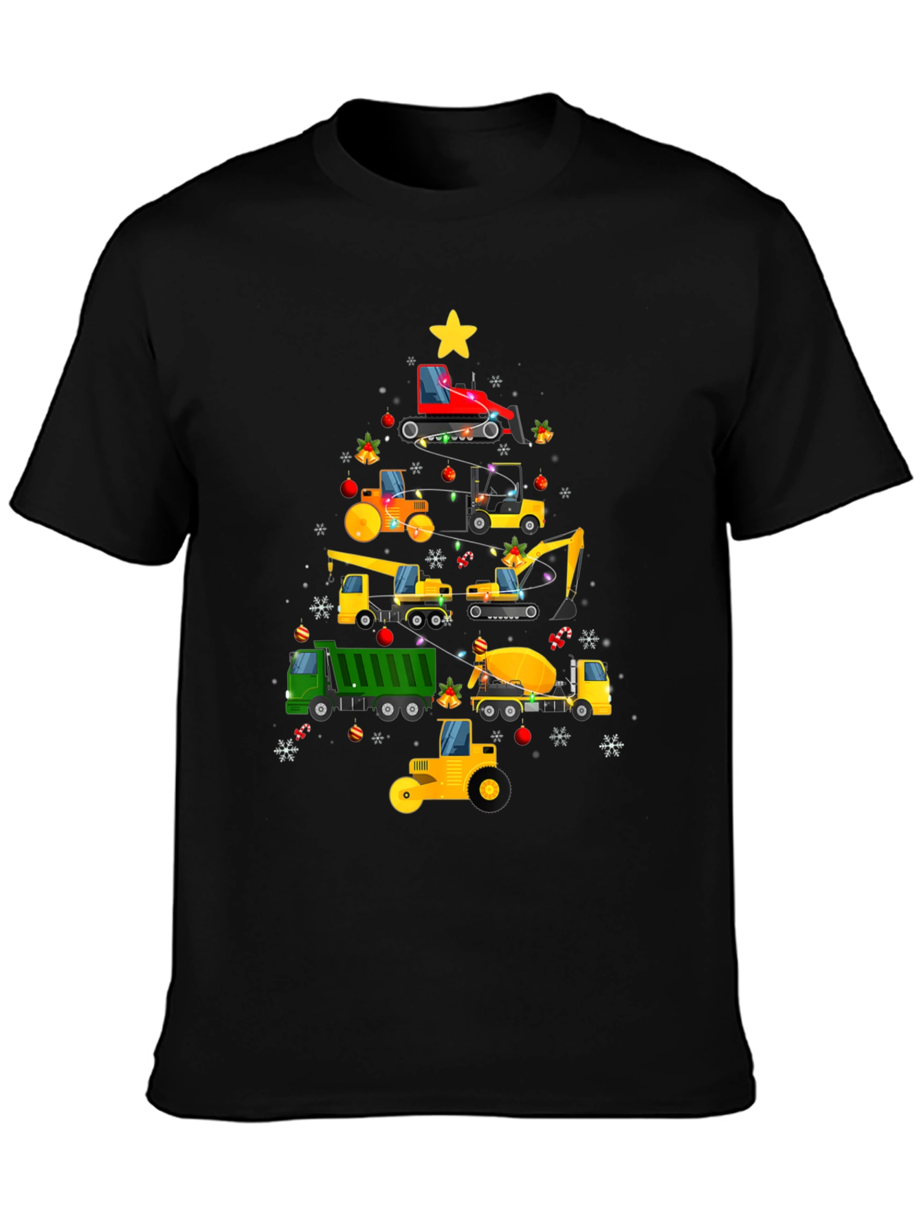 Construction Vehicle Christmas Tree T-Shirt