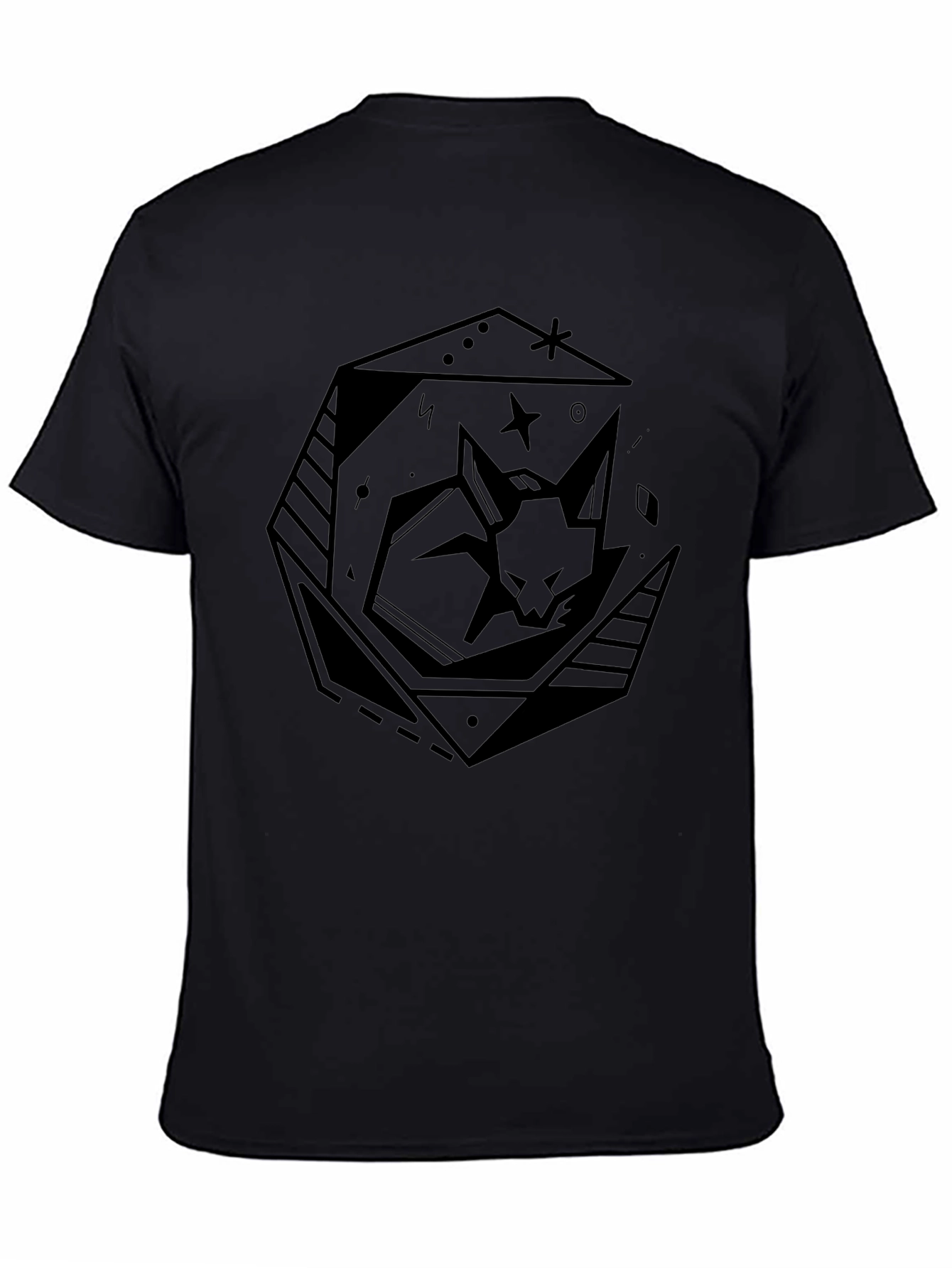 Geometric Cat Tee - Modern Graphic T-Shirt