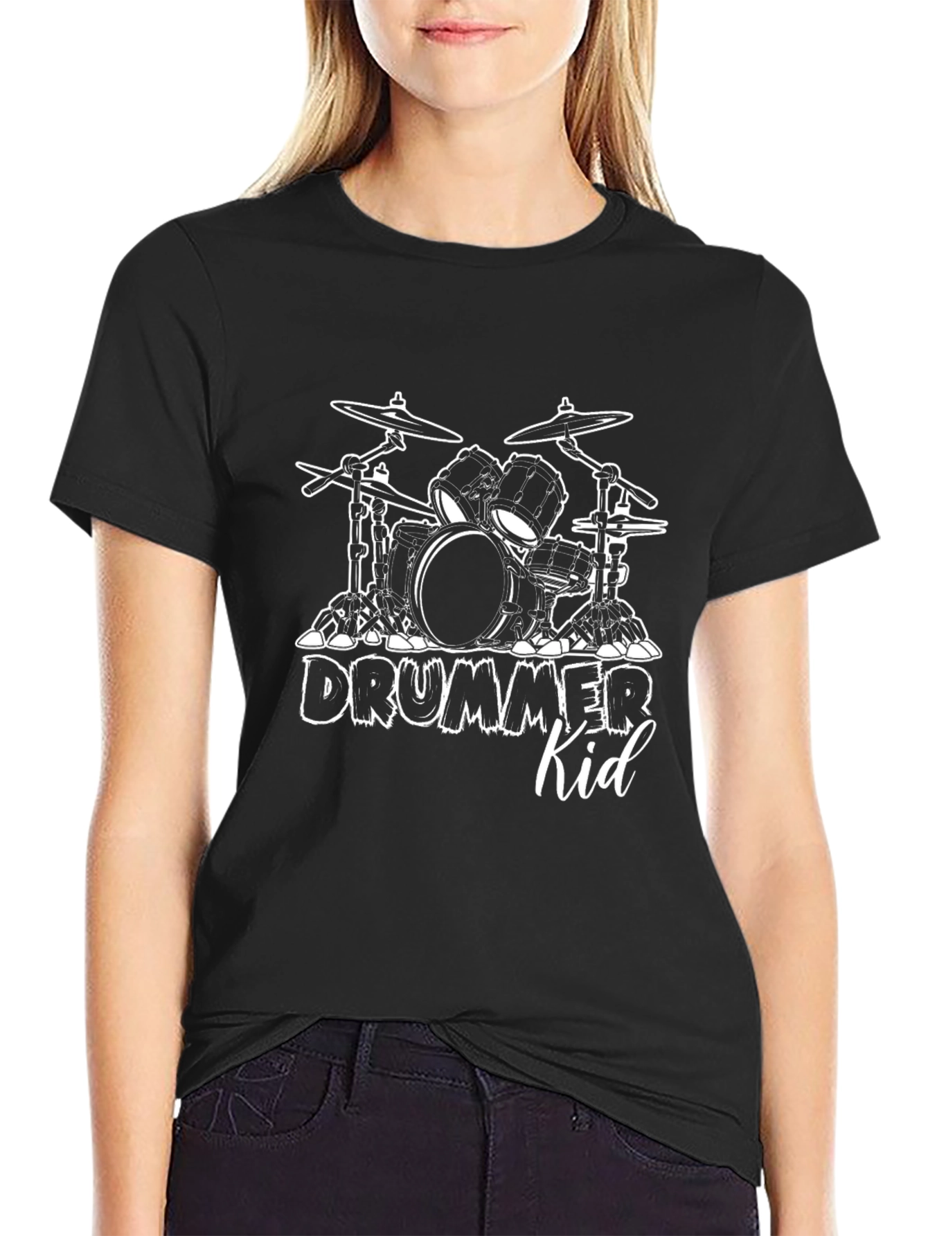 Drummer Kid Graphic Tee - Music Lover T-Shirt
