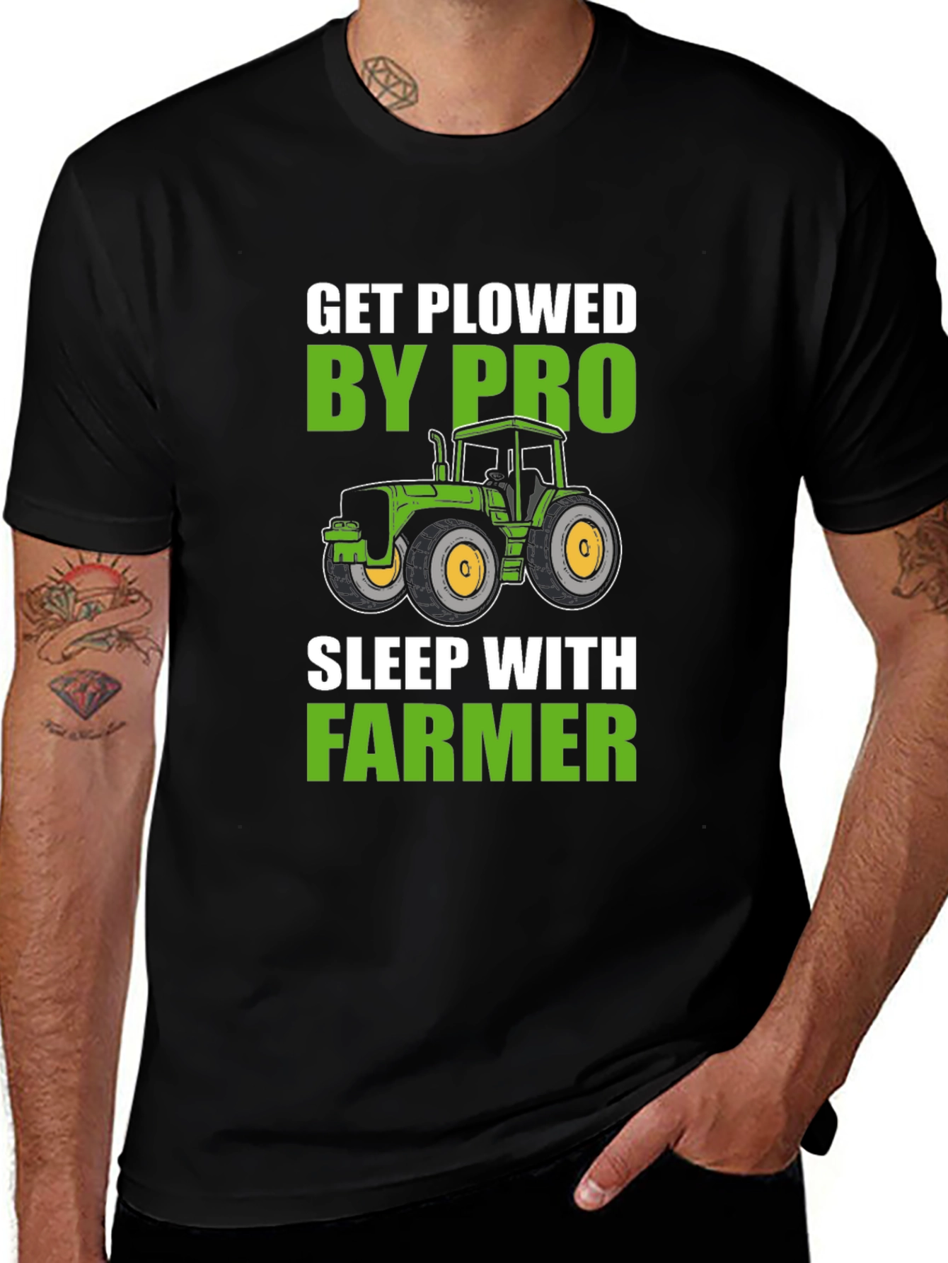 Get Plowed By Pro Farmer Novelty T-Shirt