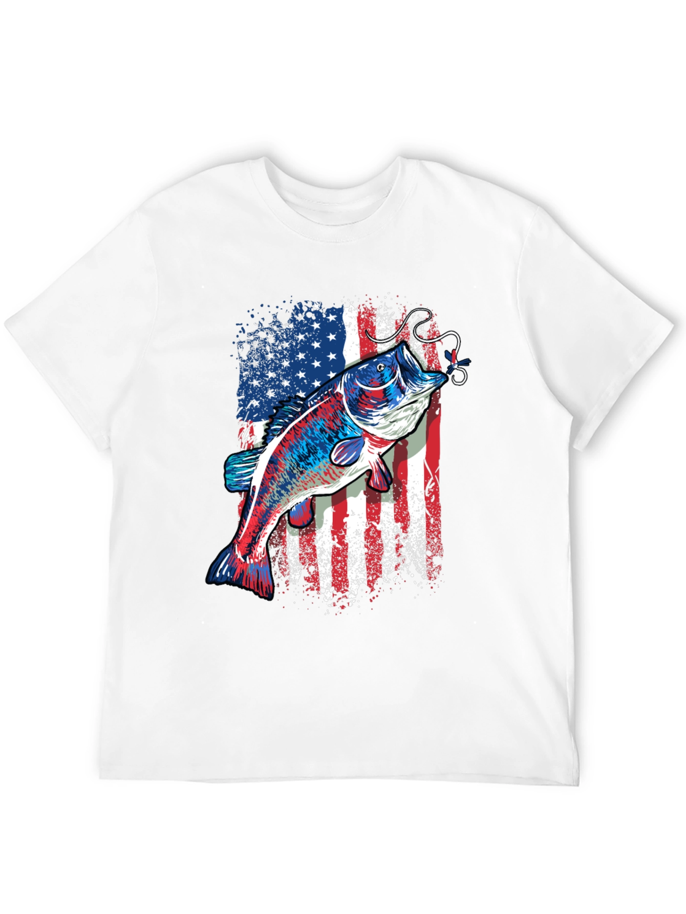 American Flag Bass Fishing T-Shirt