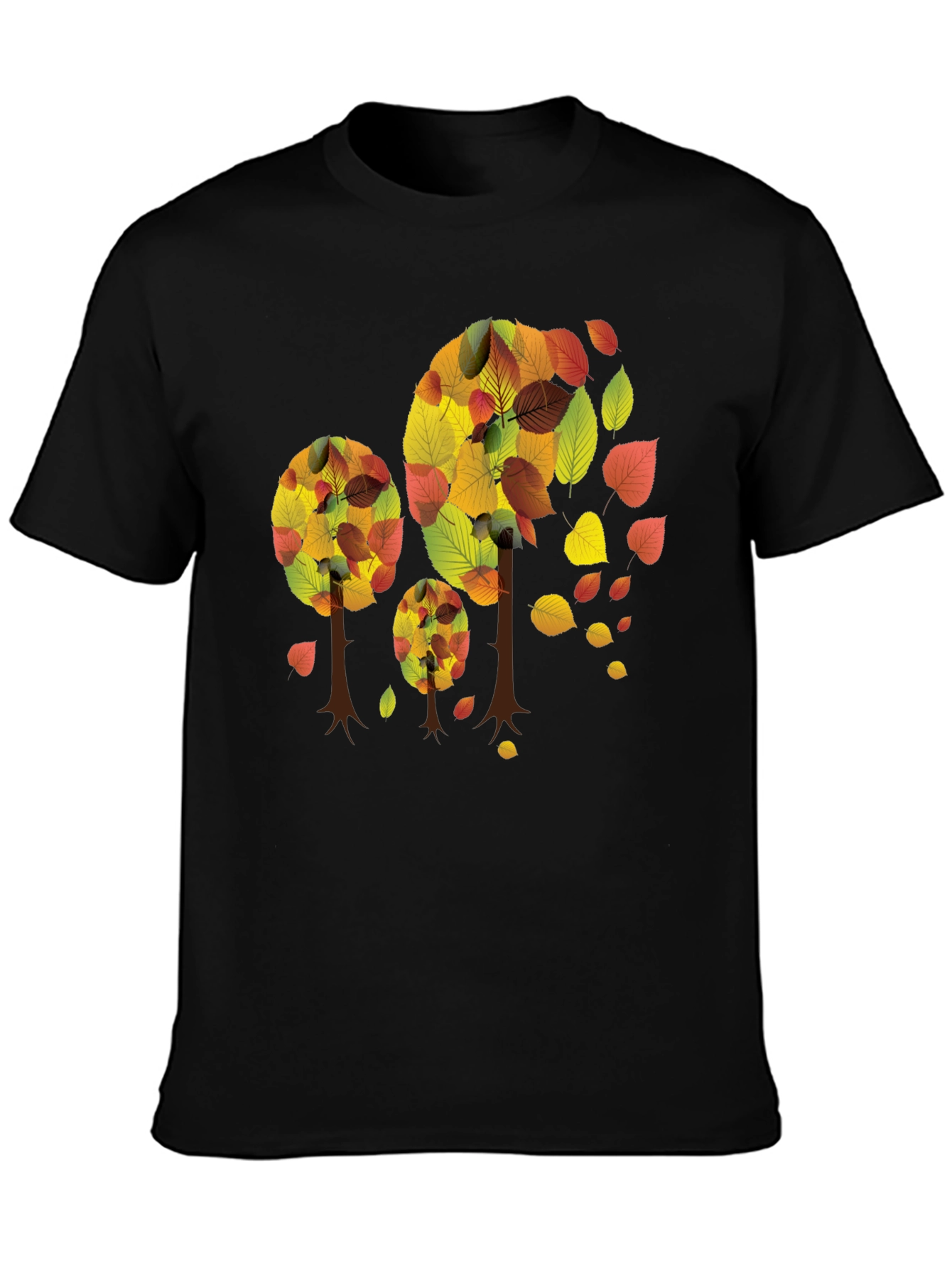Autumn Trees Black T-Shirt