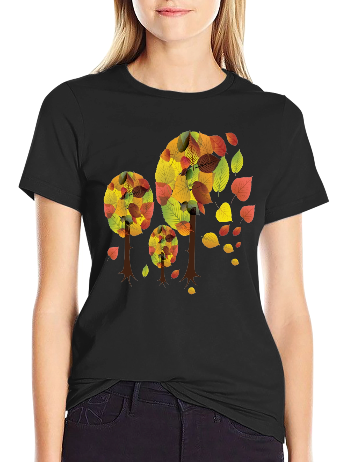 Autumn Trees Black T-Shirt