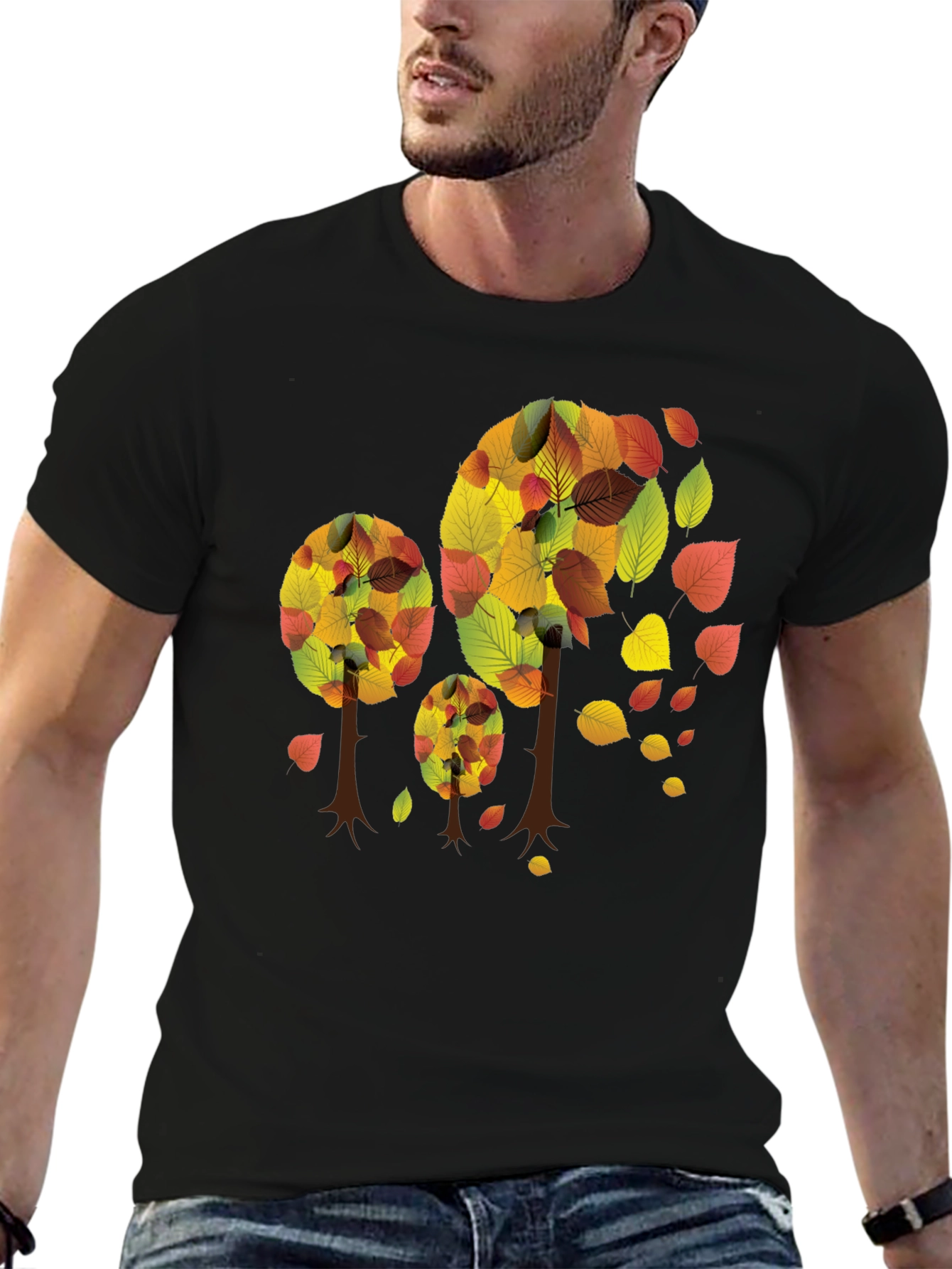 Autumn Trees Black T-Shirt
