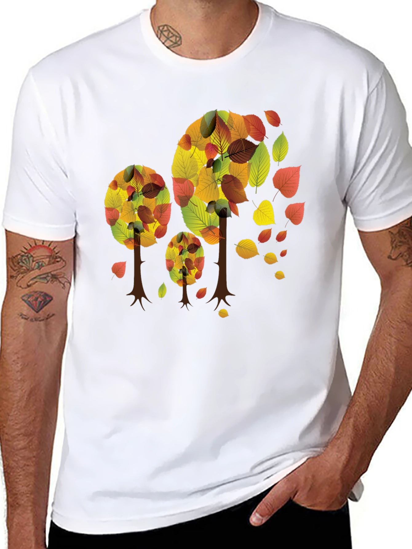 Autumn Trees Black T-Shirt