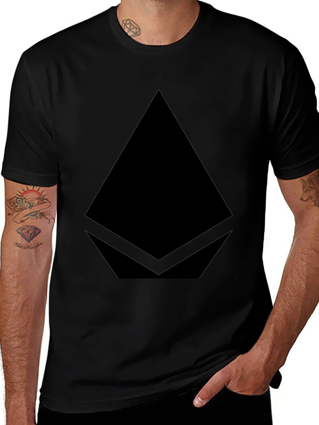 Ethereum Logo Black T-Shirt - Crypto Fashion