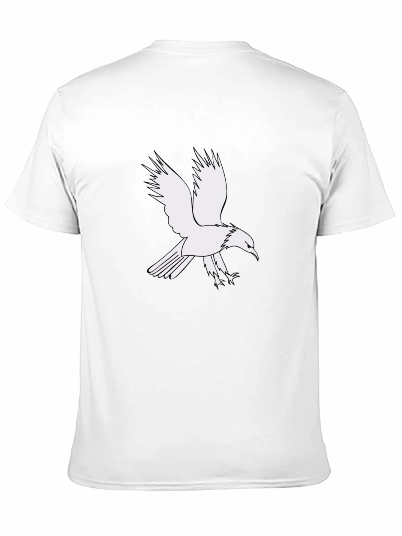 Mens Black T-Shirt with White Eagle Graphic