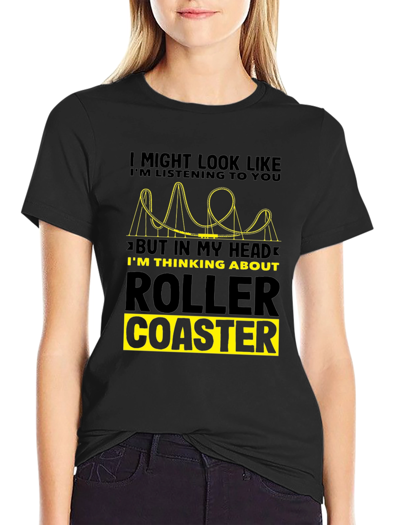 Roller Coaster Obsession T-Shirt - Black Graphic Tee