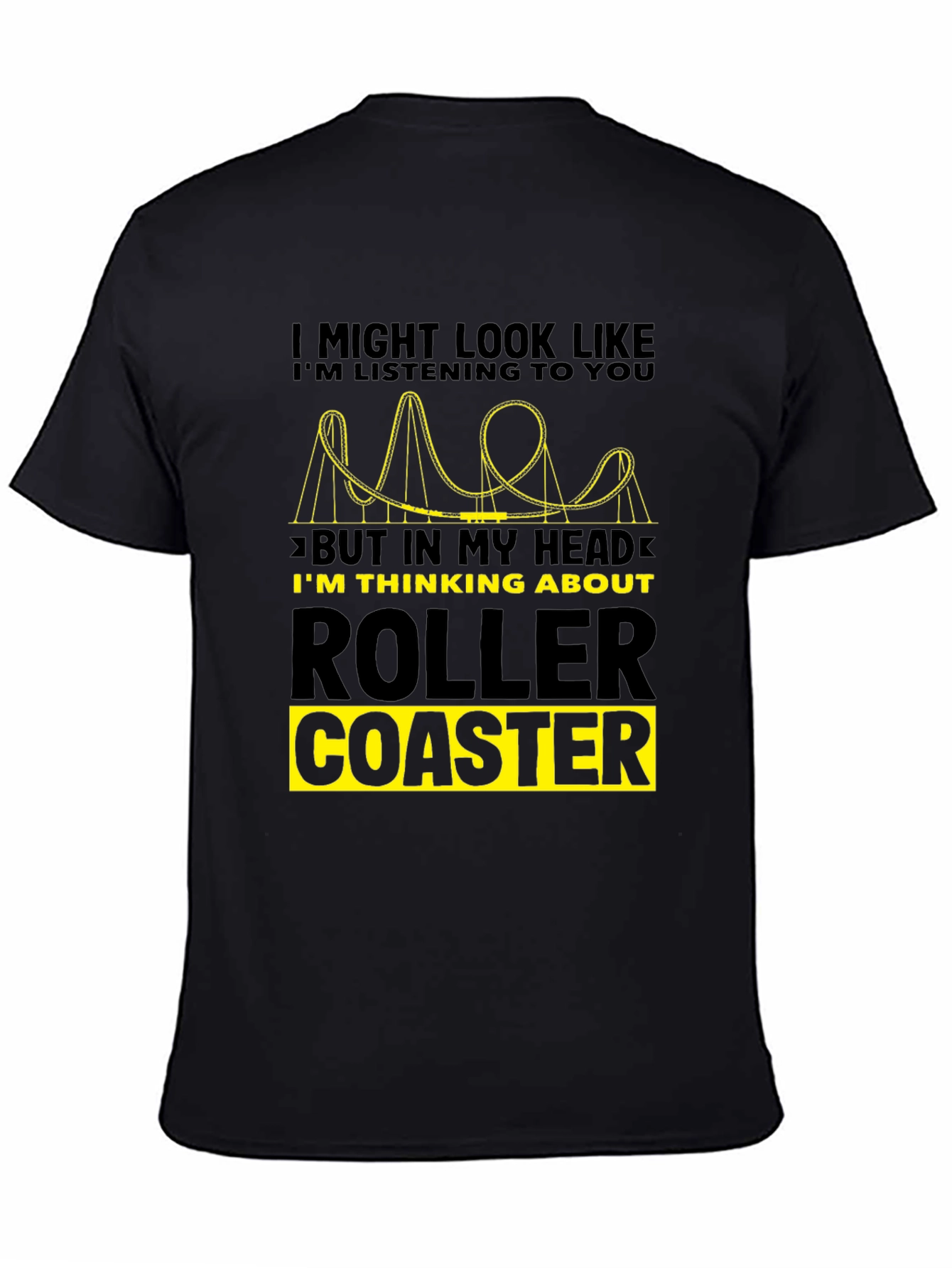 Roller Coaster Obsession T-Shirt - Black Graphic Tee