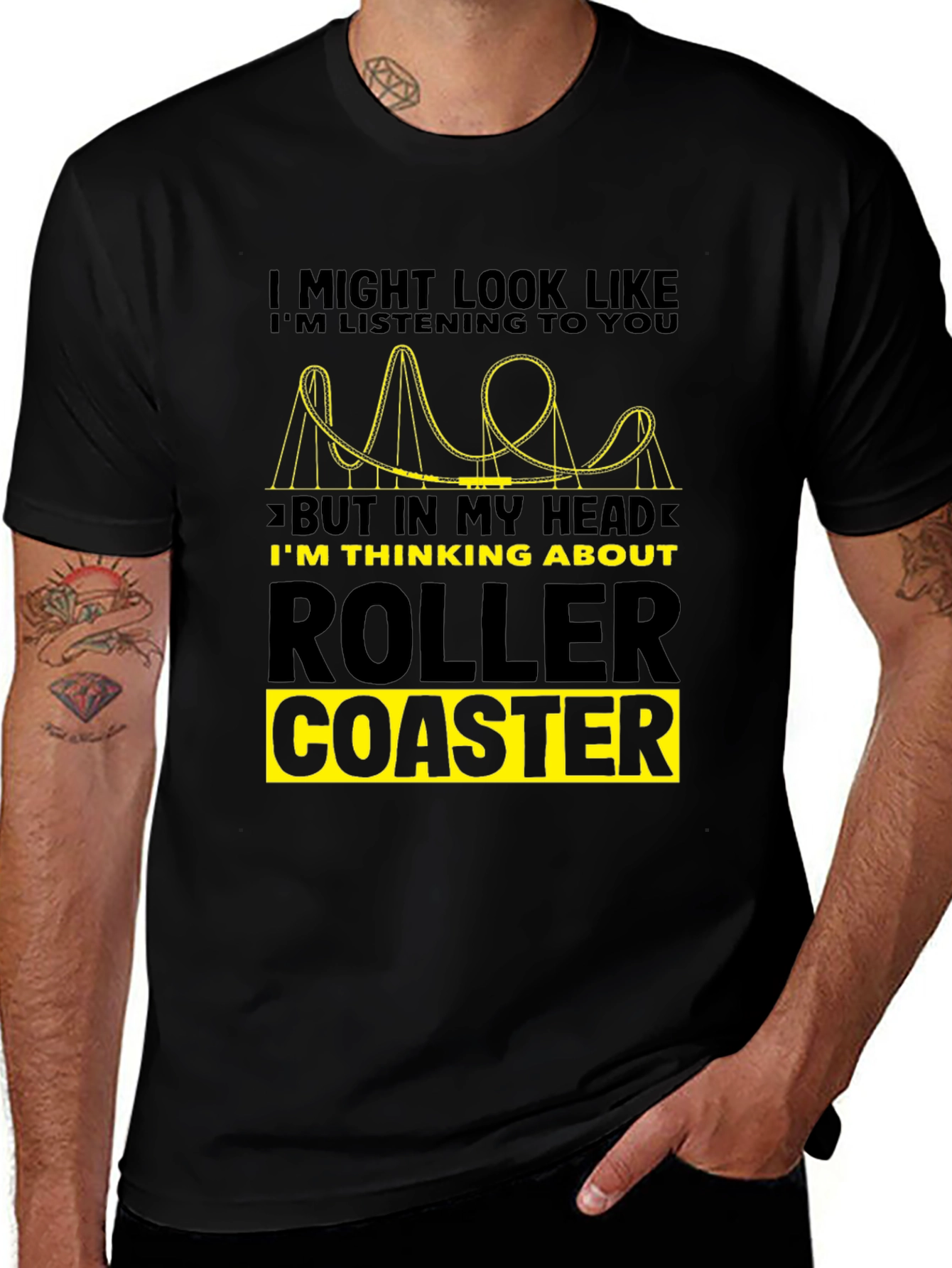 Roller Coaster Obsession T-Shirt - Black Graphic Tee