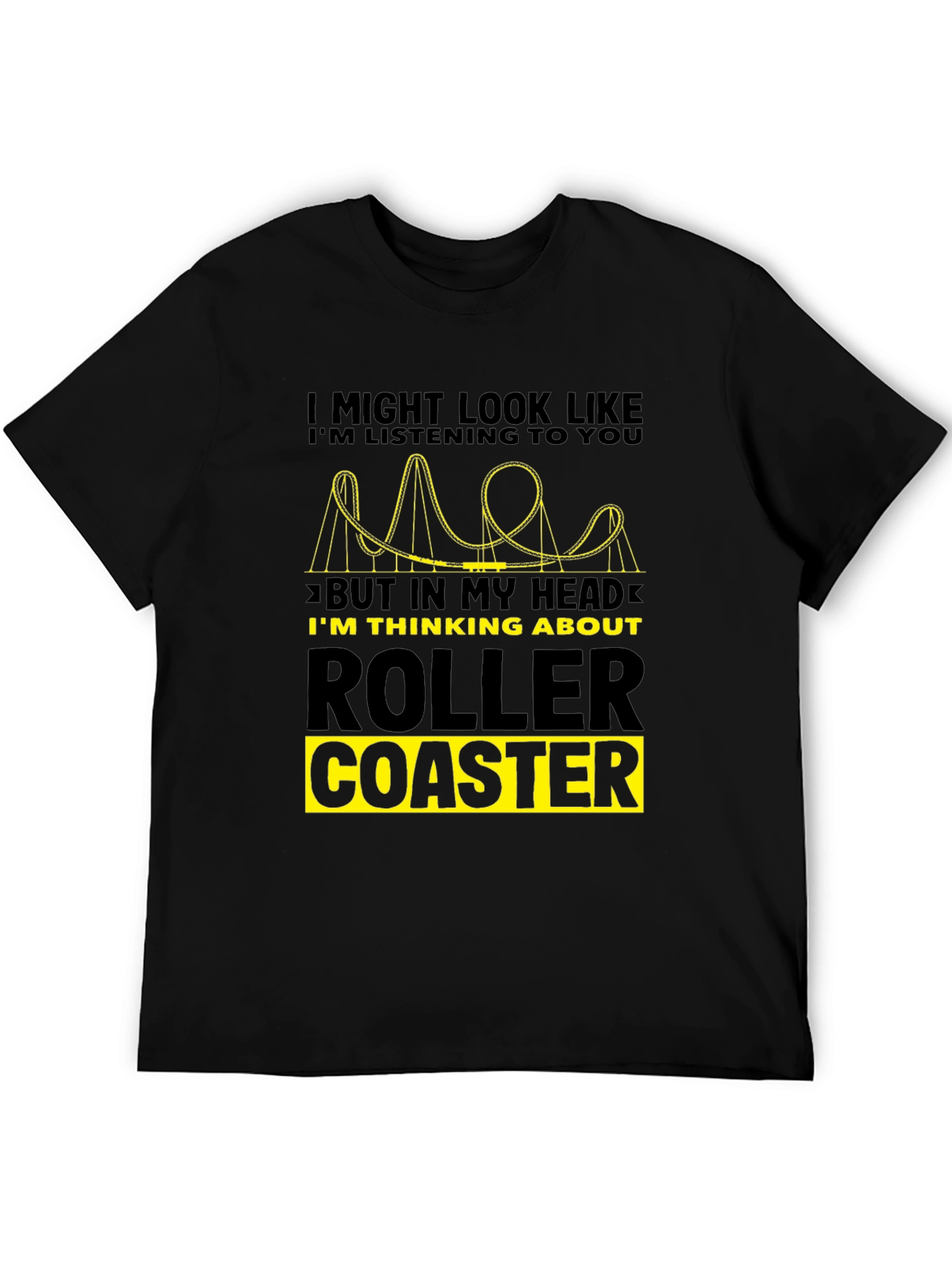 Roller Coaster Obsession T-Shirt - Black Graphic Tee