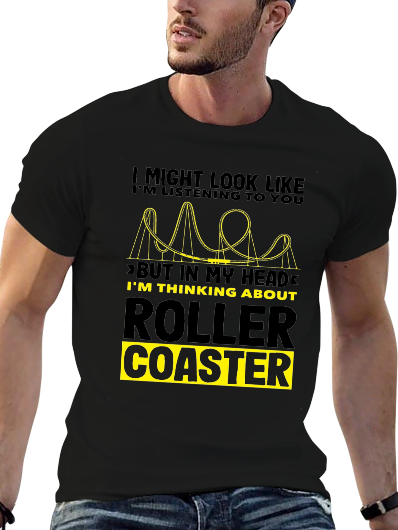 Roller Coaster Obsession T-Shirt - Black Graphic Tee